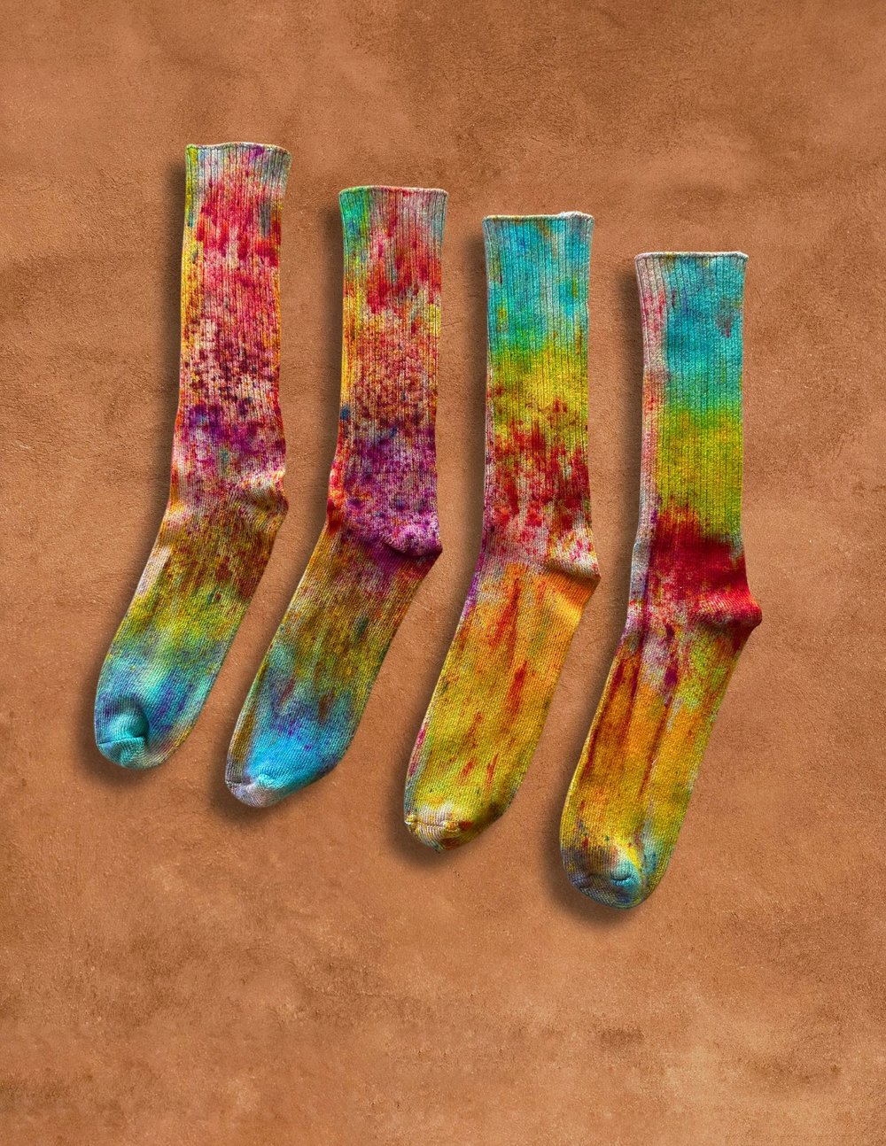 Limited Edition Hand Dyed Softest Socks- Rainbow