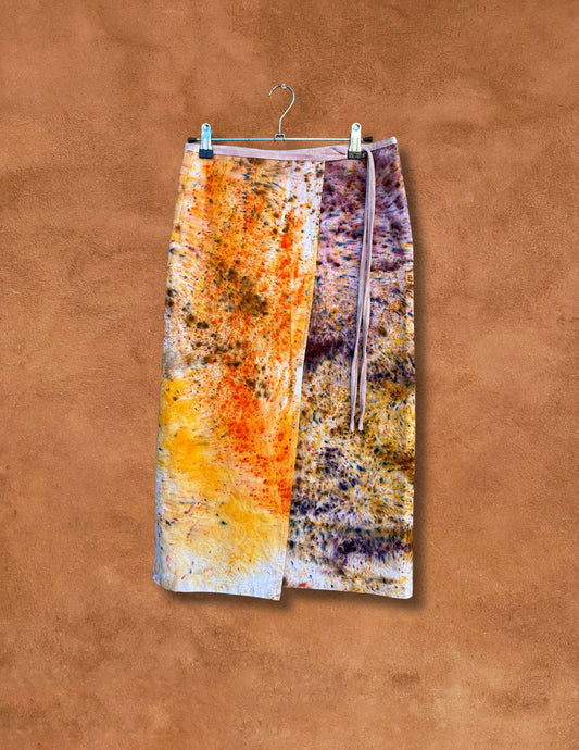 Upcycled Handdyed Wrap Skirt