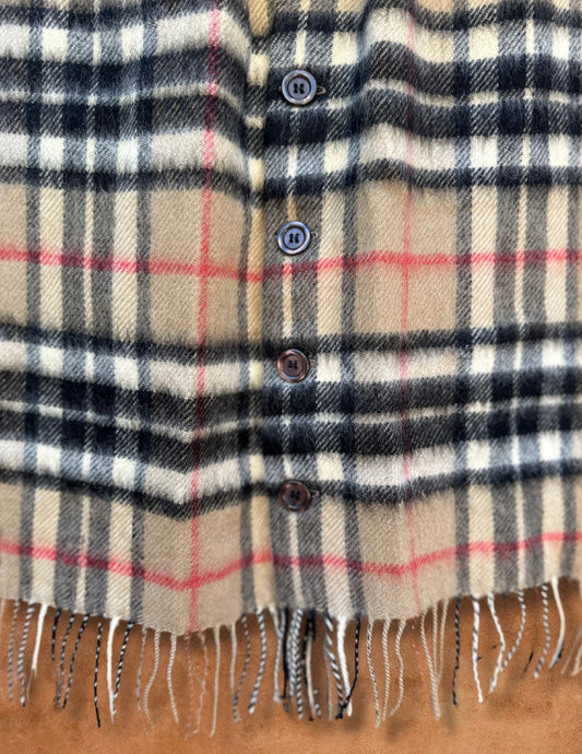 Vintage Scottish Tartan Button-up Scarf