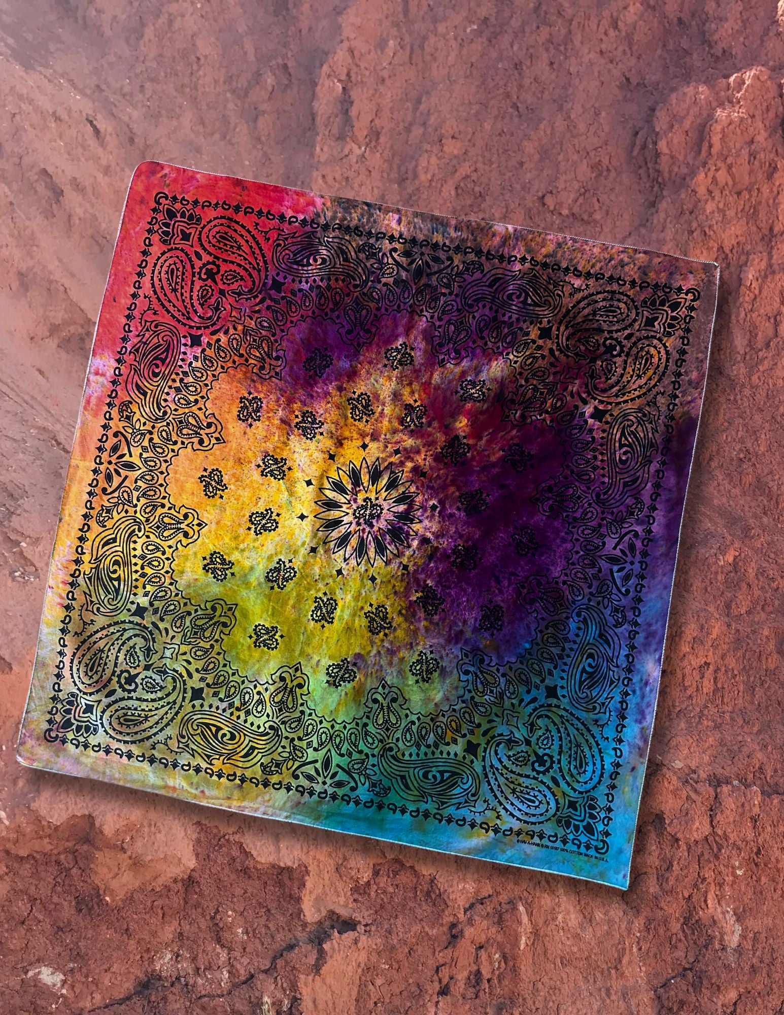 Limited Edition Handdyed Oversized Bandana- Technicolor