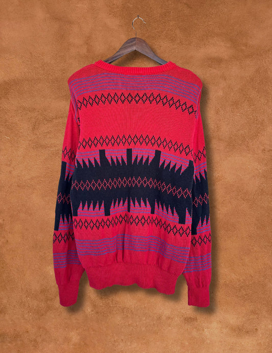 Vintage 80s Geo Print Ski Sweater