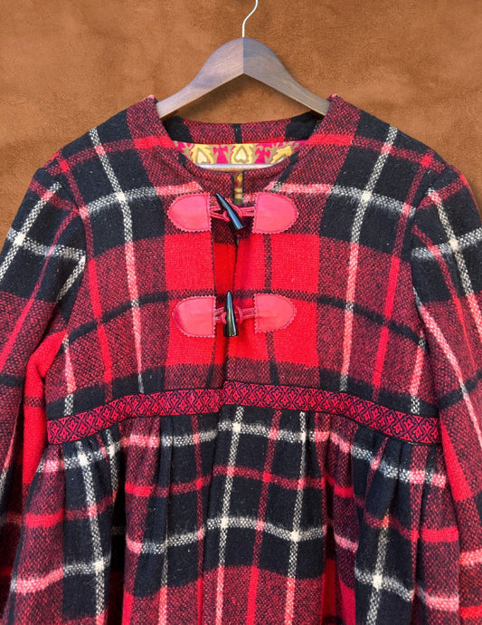 Vintage Handmade Tartan A Line Jacket