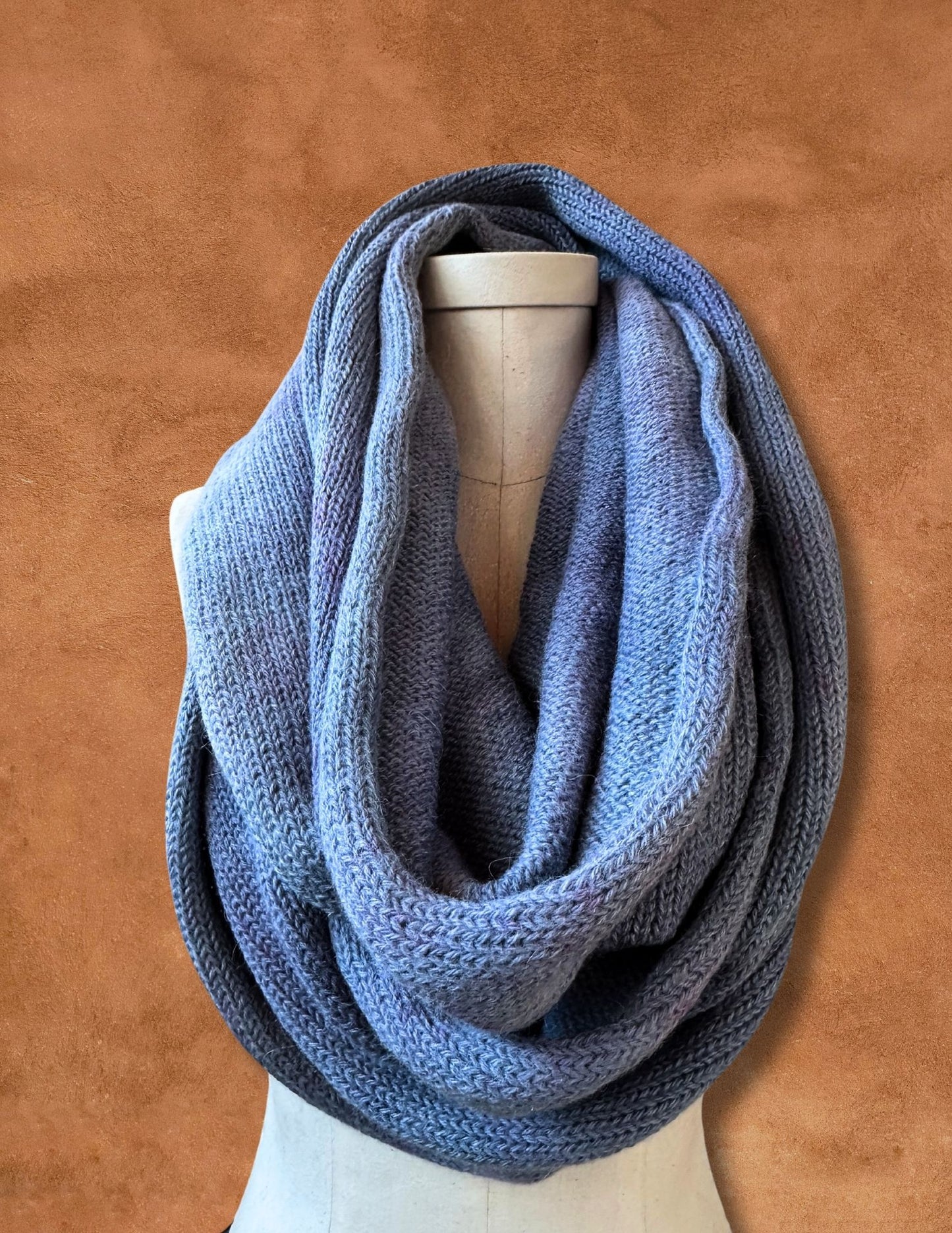 4KINSHIP Limited Edition Hand Dyed Bolivian Alpaca Infinity Scarf- Denim