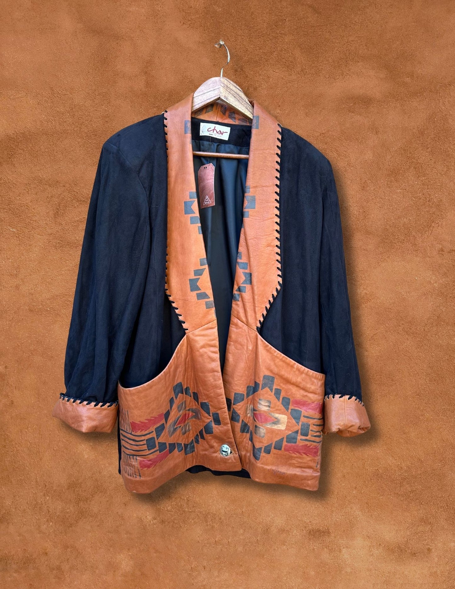 Vintage 70s Handpainted Leather Jacket