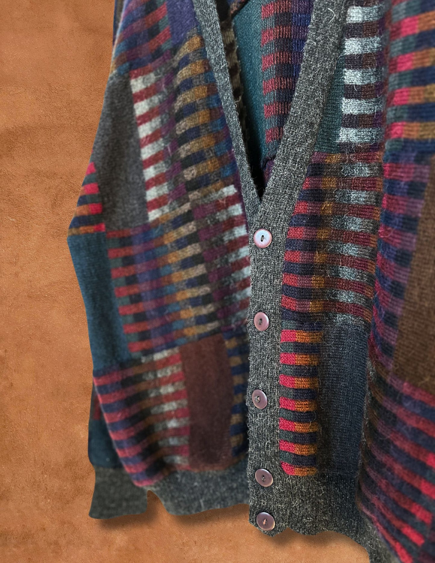 Vintage Technicolor Alpaca Cardigan