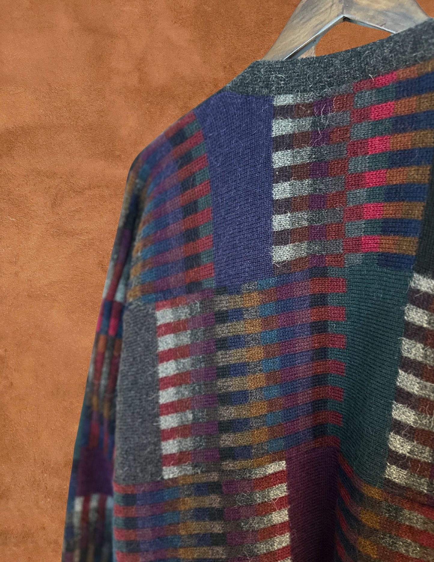 Vintage Technicolor Alpaca Cardigan