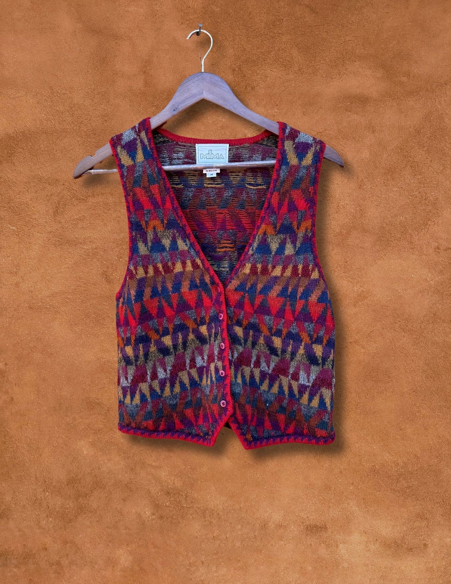 Vintage Alpaca Technicolor  Vest