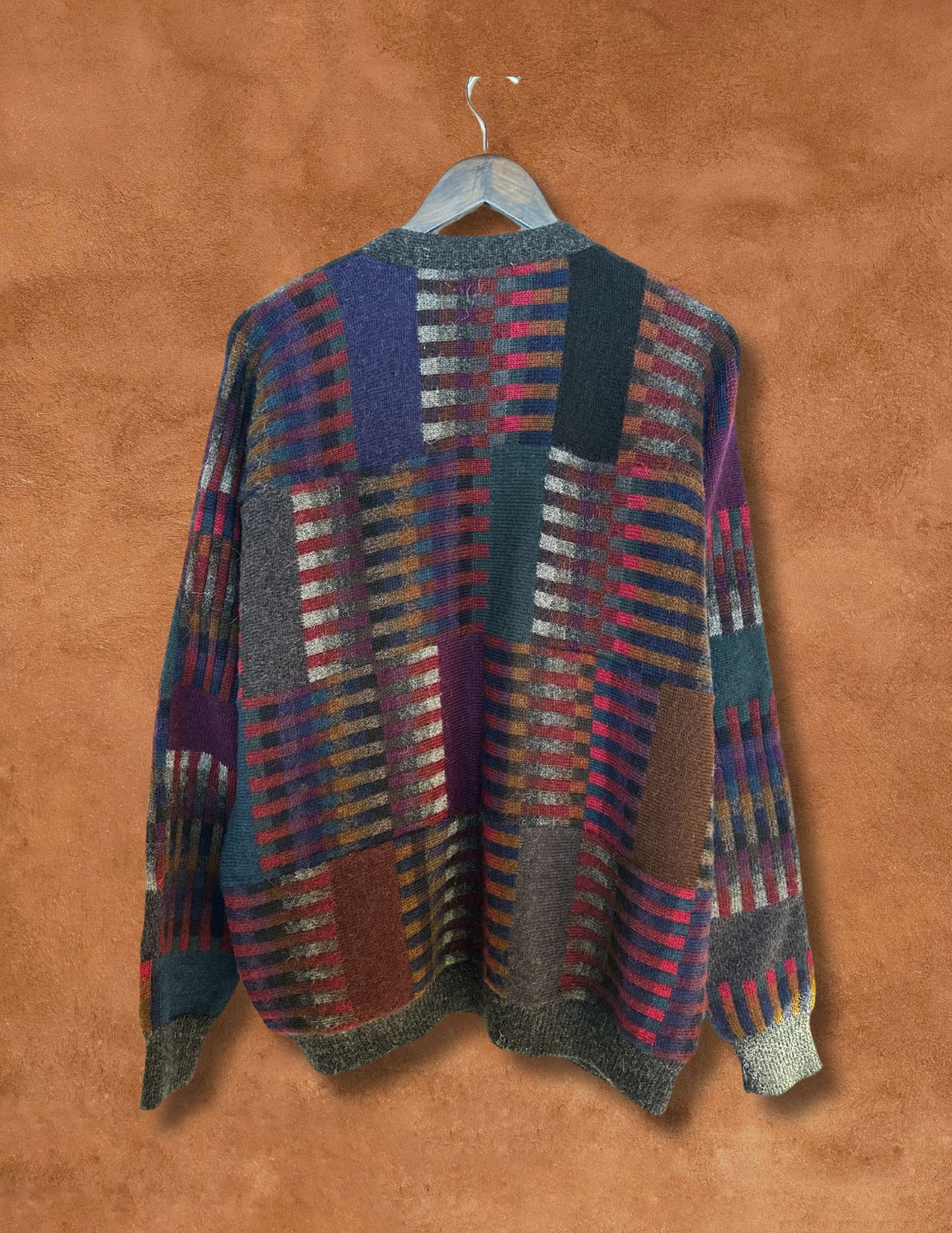 Vintage Technicolor Alpaca Cardigan