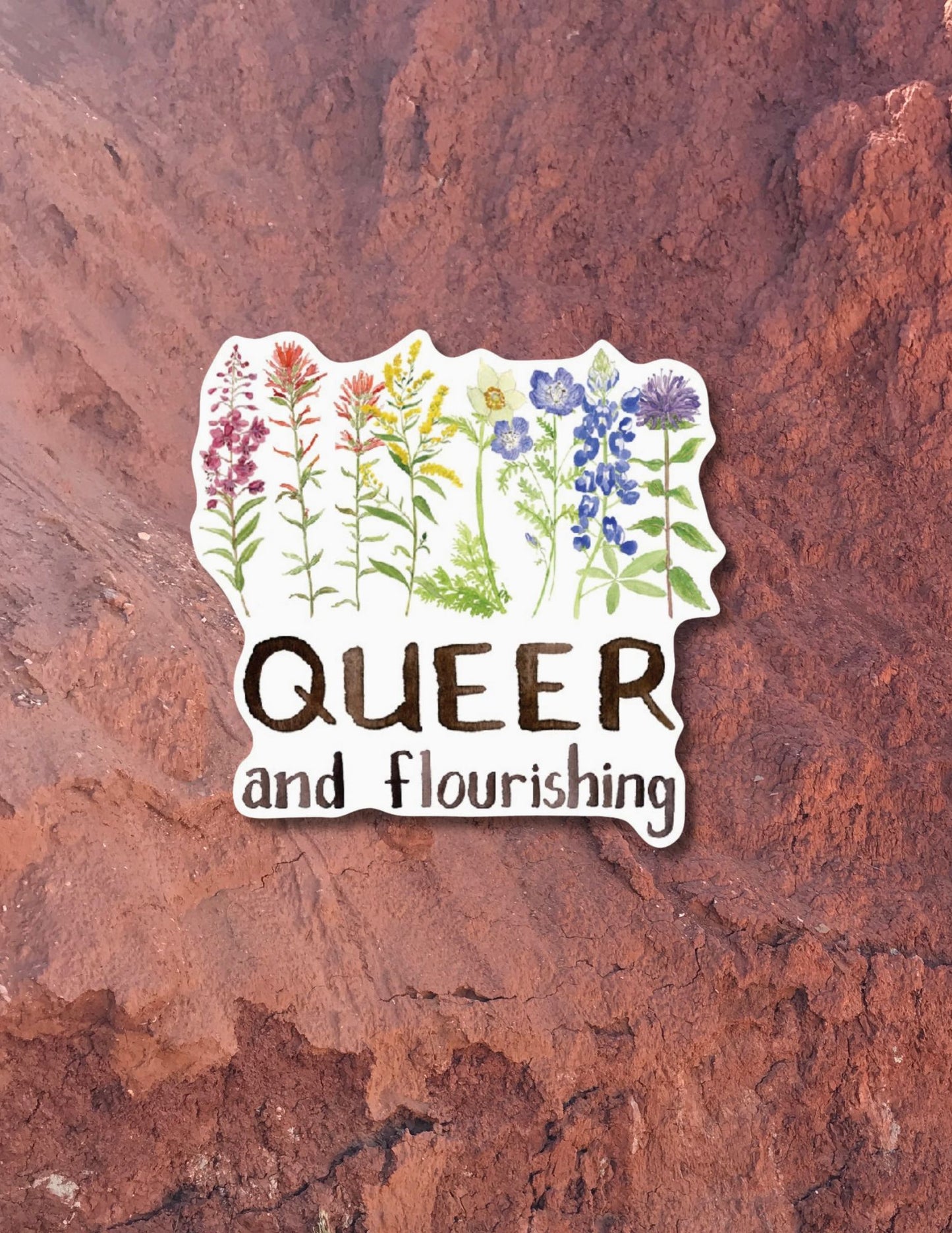 YARDIA Queer and Flourishing - Lgbtqia+ Pride Vinyl Sticker