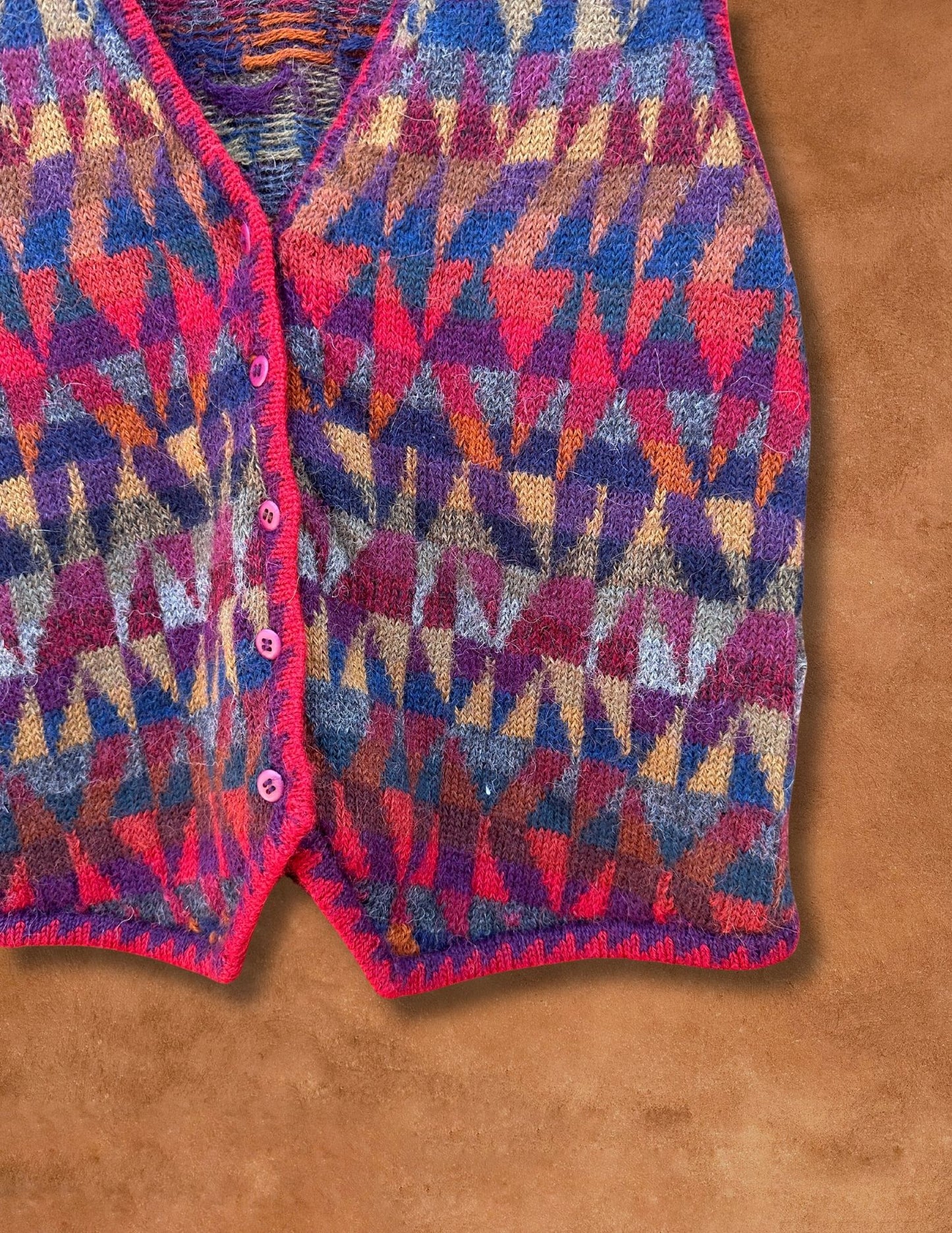 Vintage Alpaca Technicolor  Vest