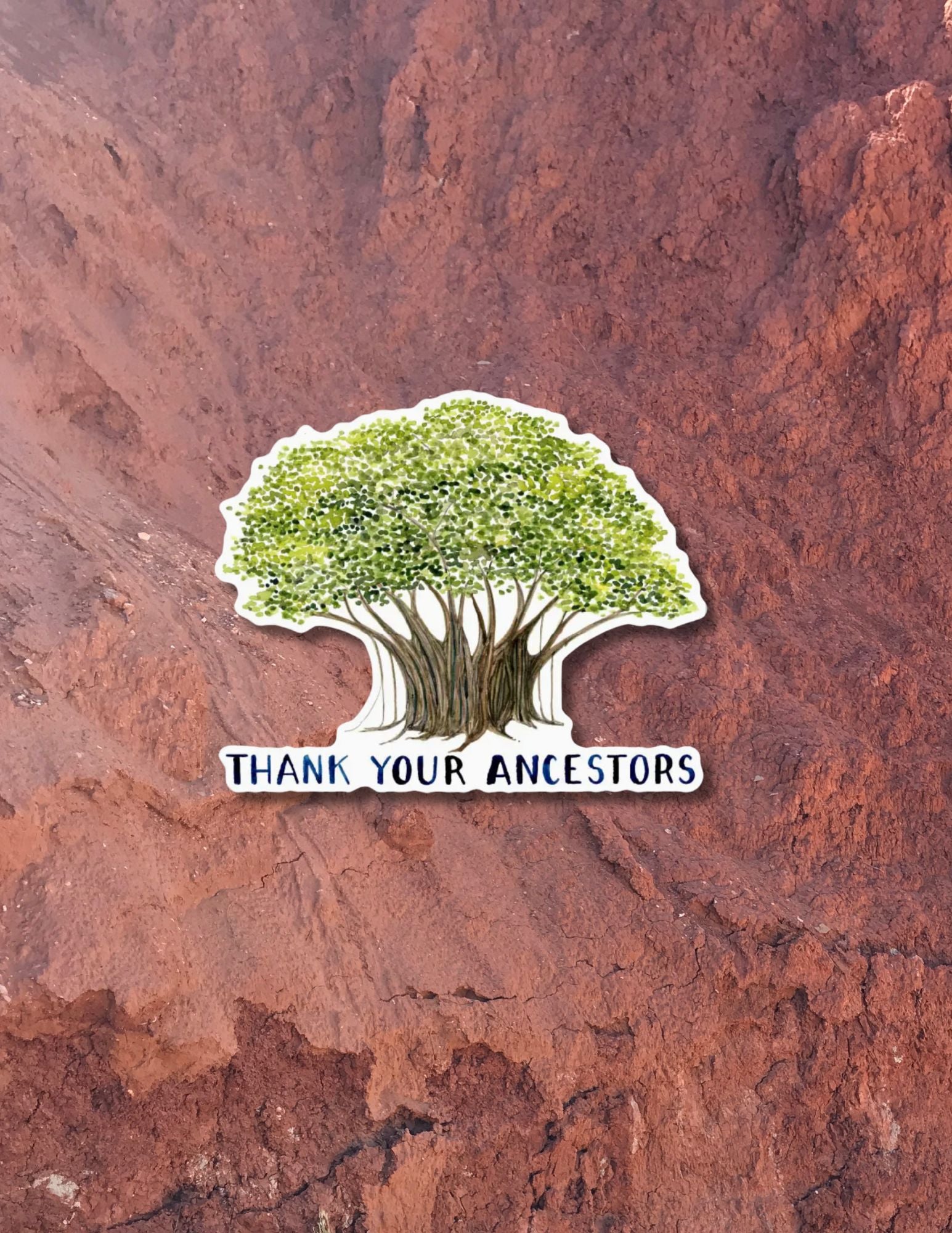 Yardia  Thank Your Ancestors Vinyl Sticker - Watercolor Tree Sticker