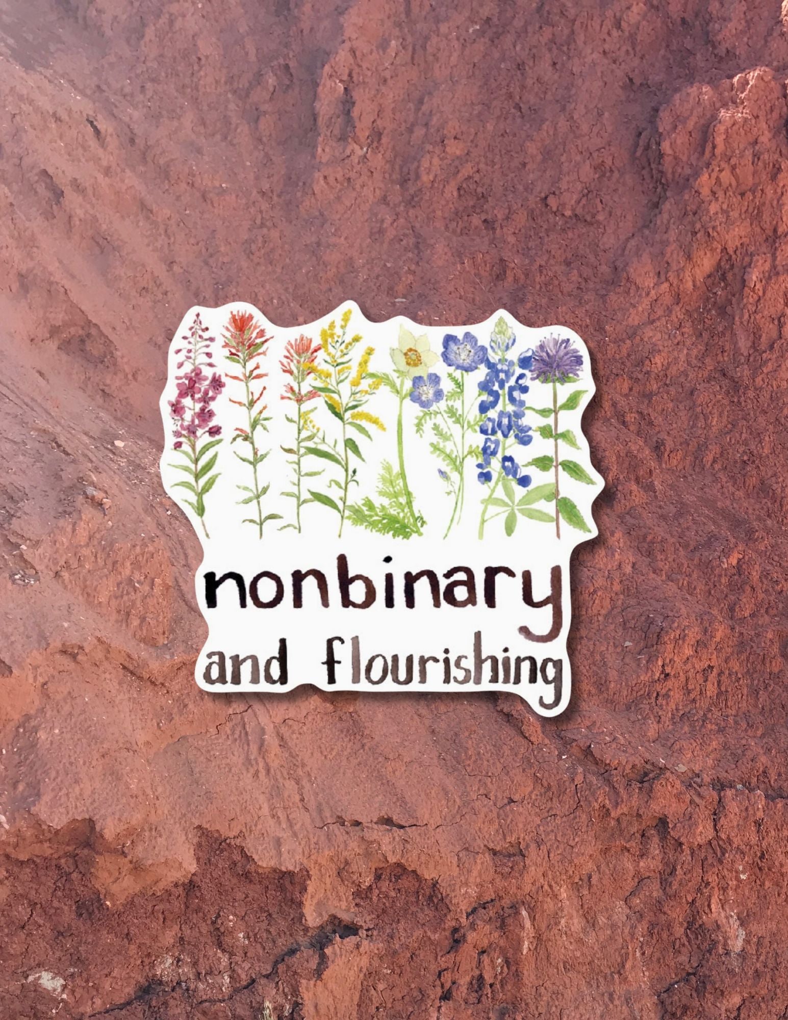 YARDIA Nonbinary and Flourishing  - Lgbtqia+ Pride Vinyl Sticker