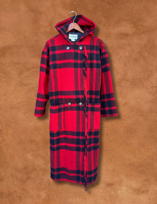 Vintage 70s Tartan Fringed Coat