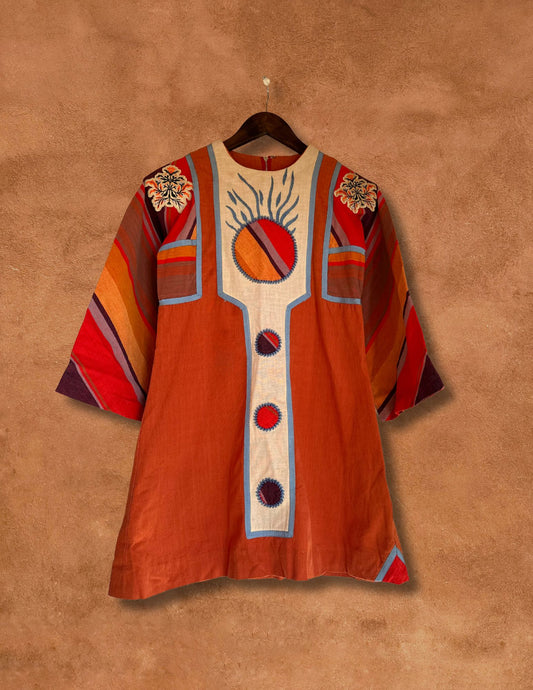 Vintage 70s Folk Art Minidress