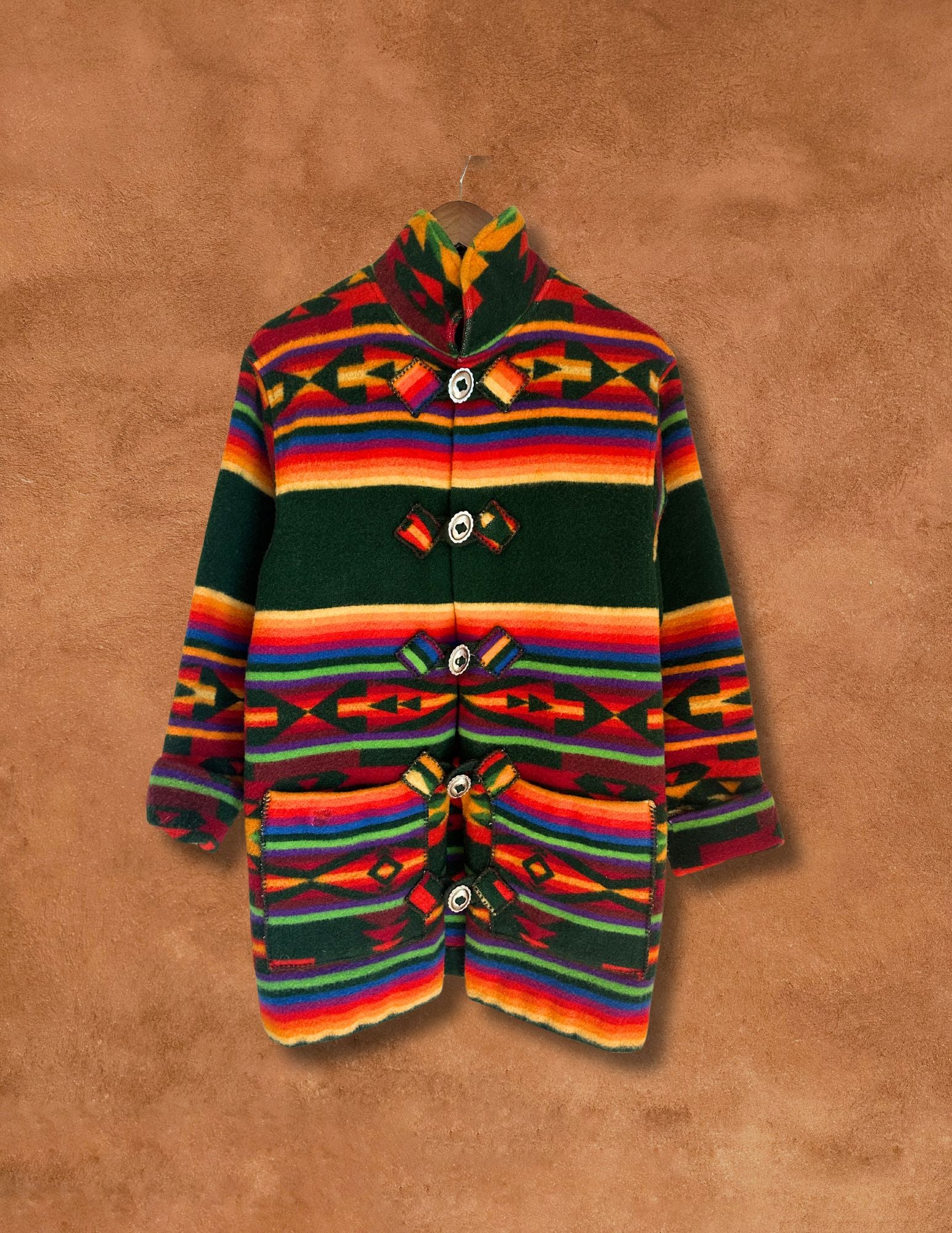 Vintage 80s Southwest Blanket Coat