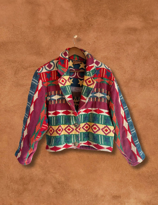 Vintage 80s Southwest Geo Tapestry Jacket