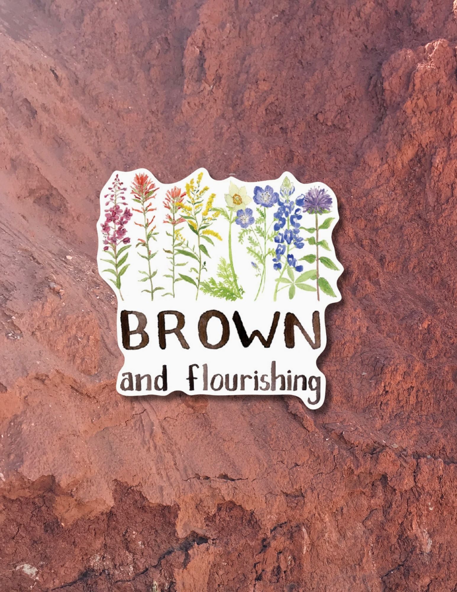 YARDIA Brown and Flourishing - Bipoc Vinyl Sticker