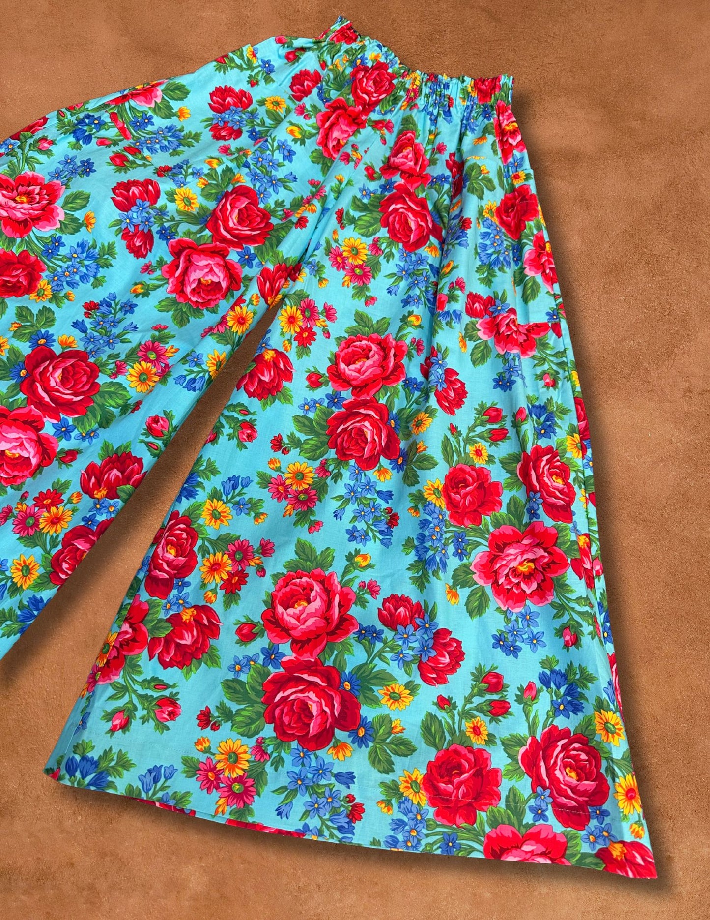 + Limited Edition Wide Leg Pant - Turquoise Sáanii Rose +