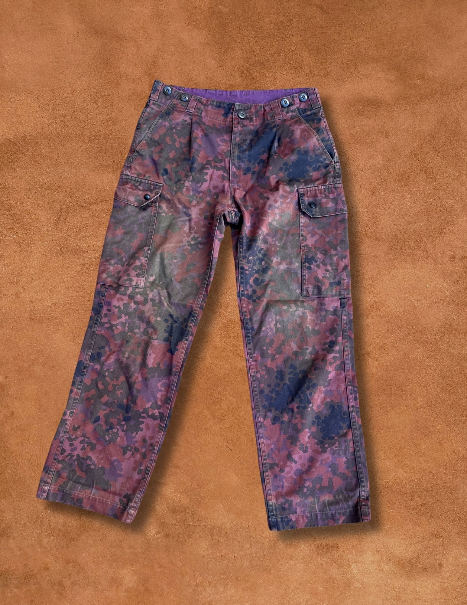 Upcycled Vintage German Pea Camo Military Pant 32 x 29