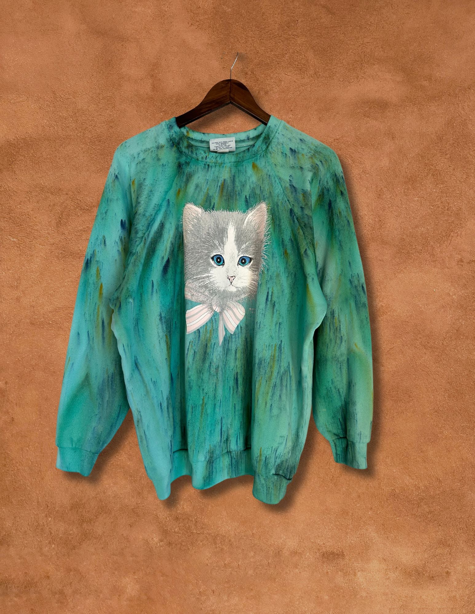 CAT LADY Upcycled Vintage 80s Cat Sweatshirt