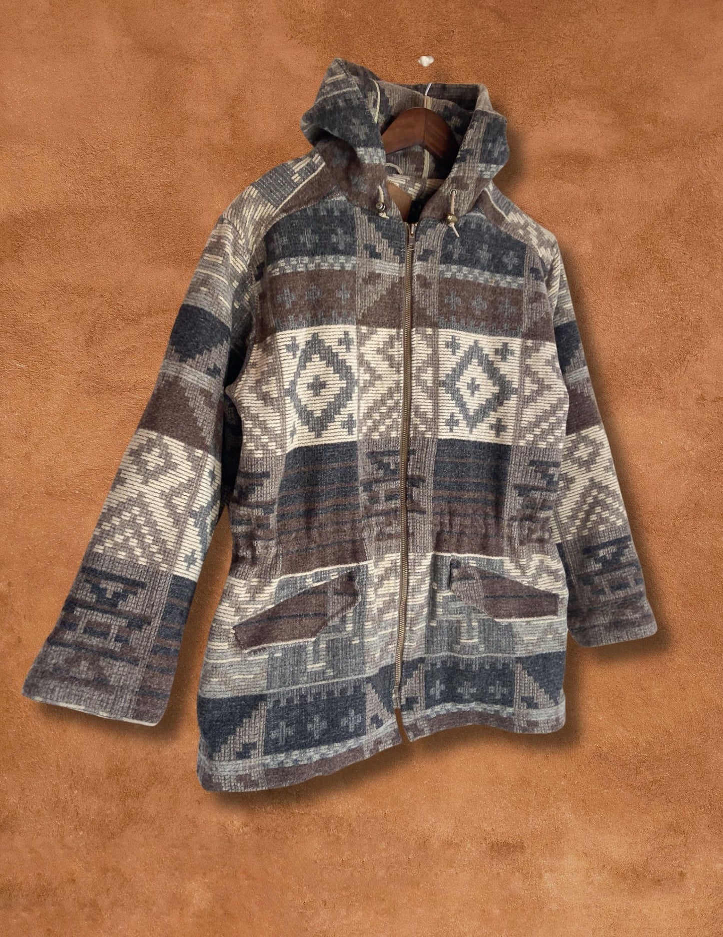 Vintage Southwest Hooded Blanket Coat