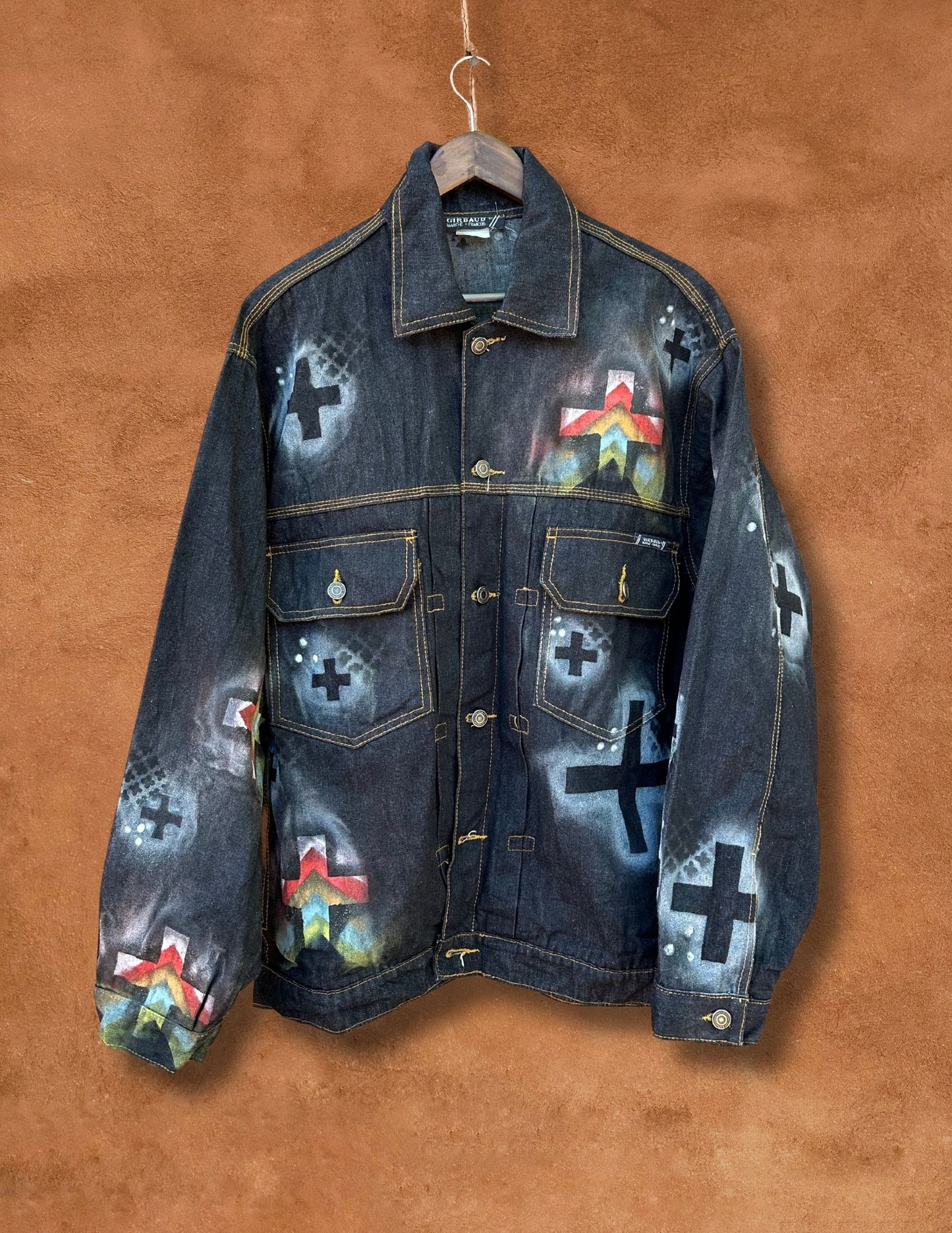 Upcycled Vintage Handpainted 90s Jean Jacket by Christopher Porter