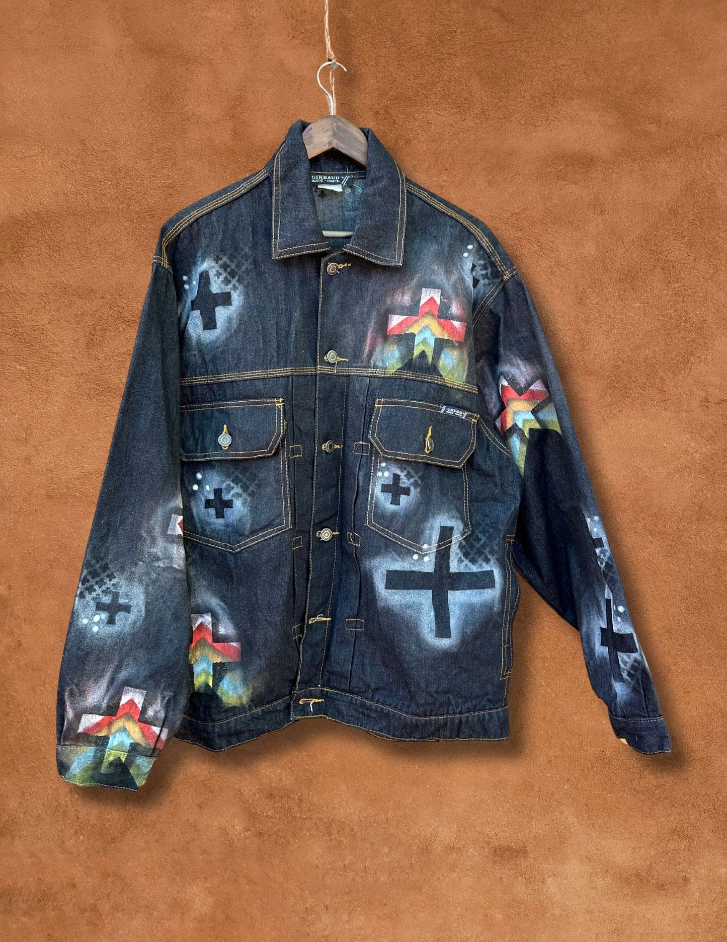 Upcycled Vintage Handpainted 90s Jean Jacket by Christopher Porter