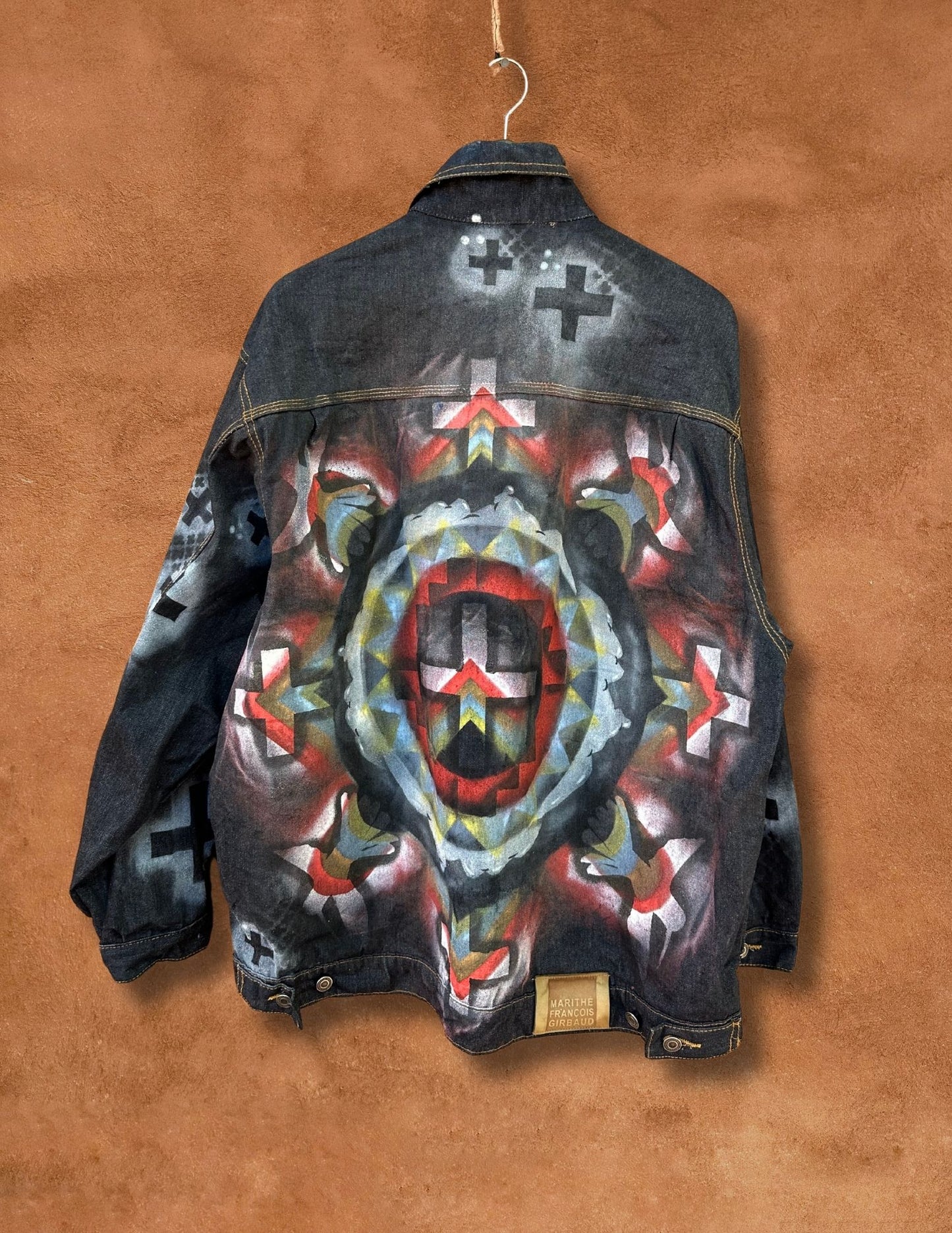 Upcycled Vintage Handpainted 90s Jean Jacket by Christopher Porter