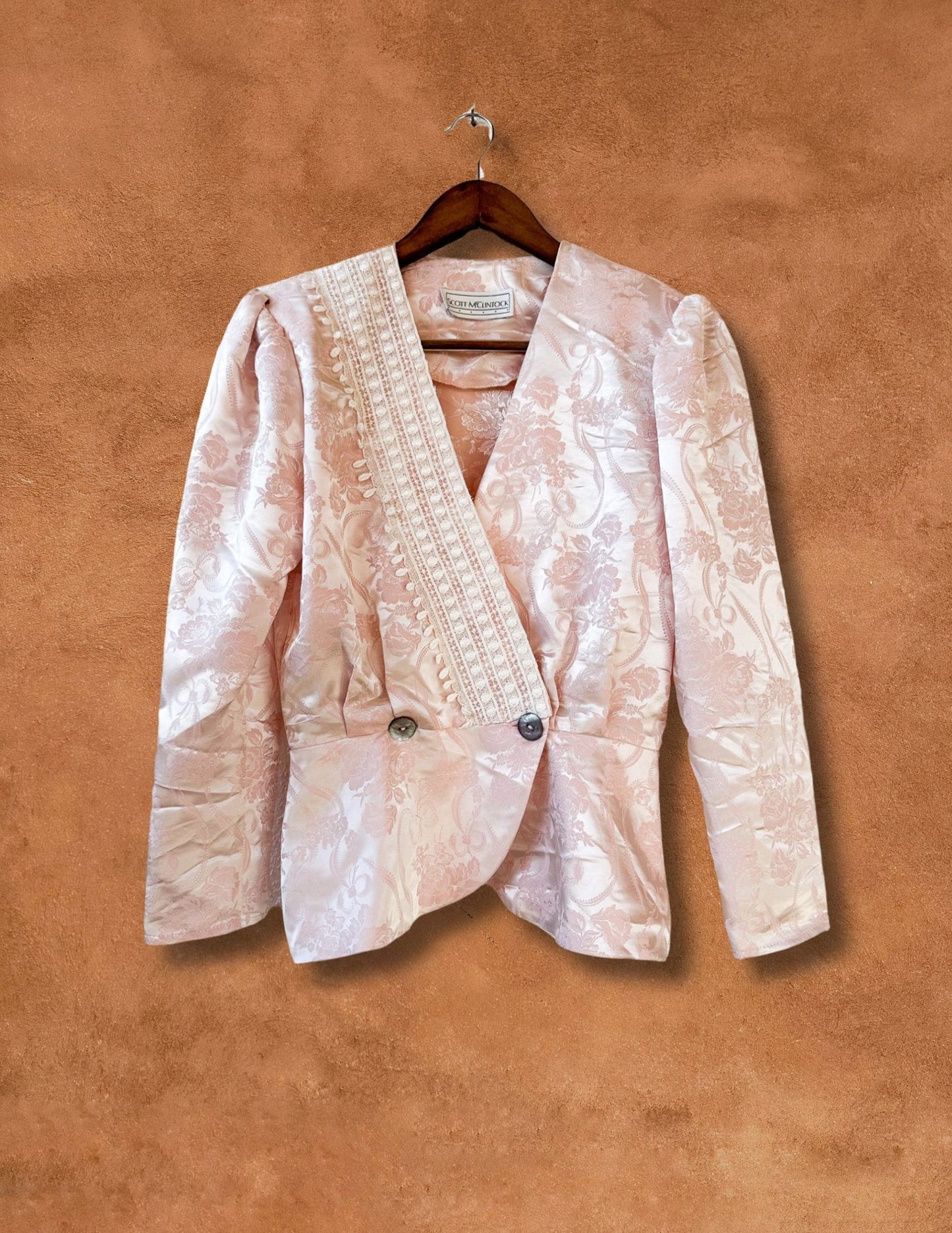 Vintage Satin 80s Peplum Jacket