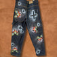 Upcycled Vintage Handpainted 90s Jeans by Christopher Porter