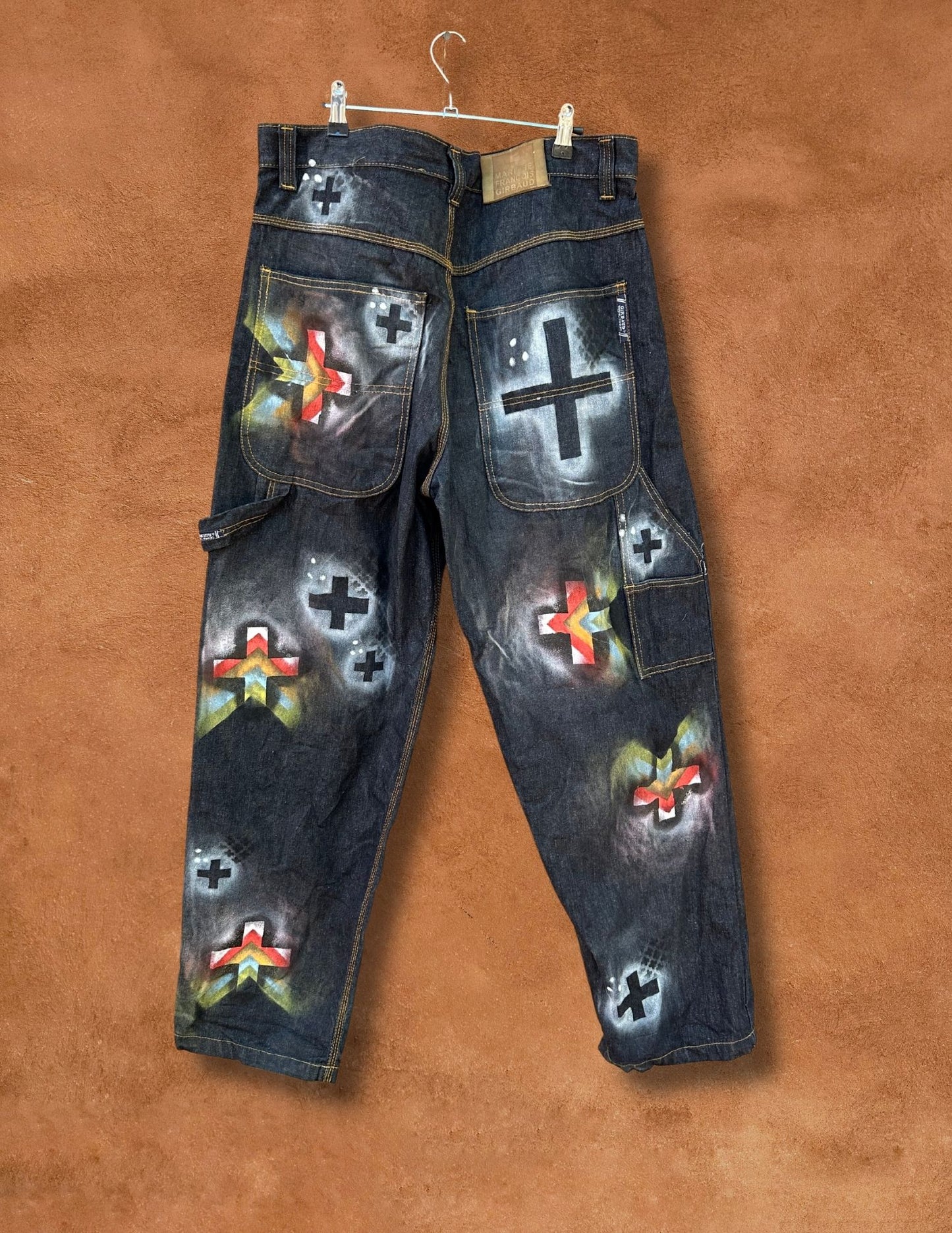 Upcycled Vintage Handpainted 90s Jeans by Christopher Porter