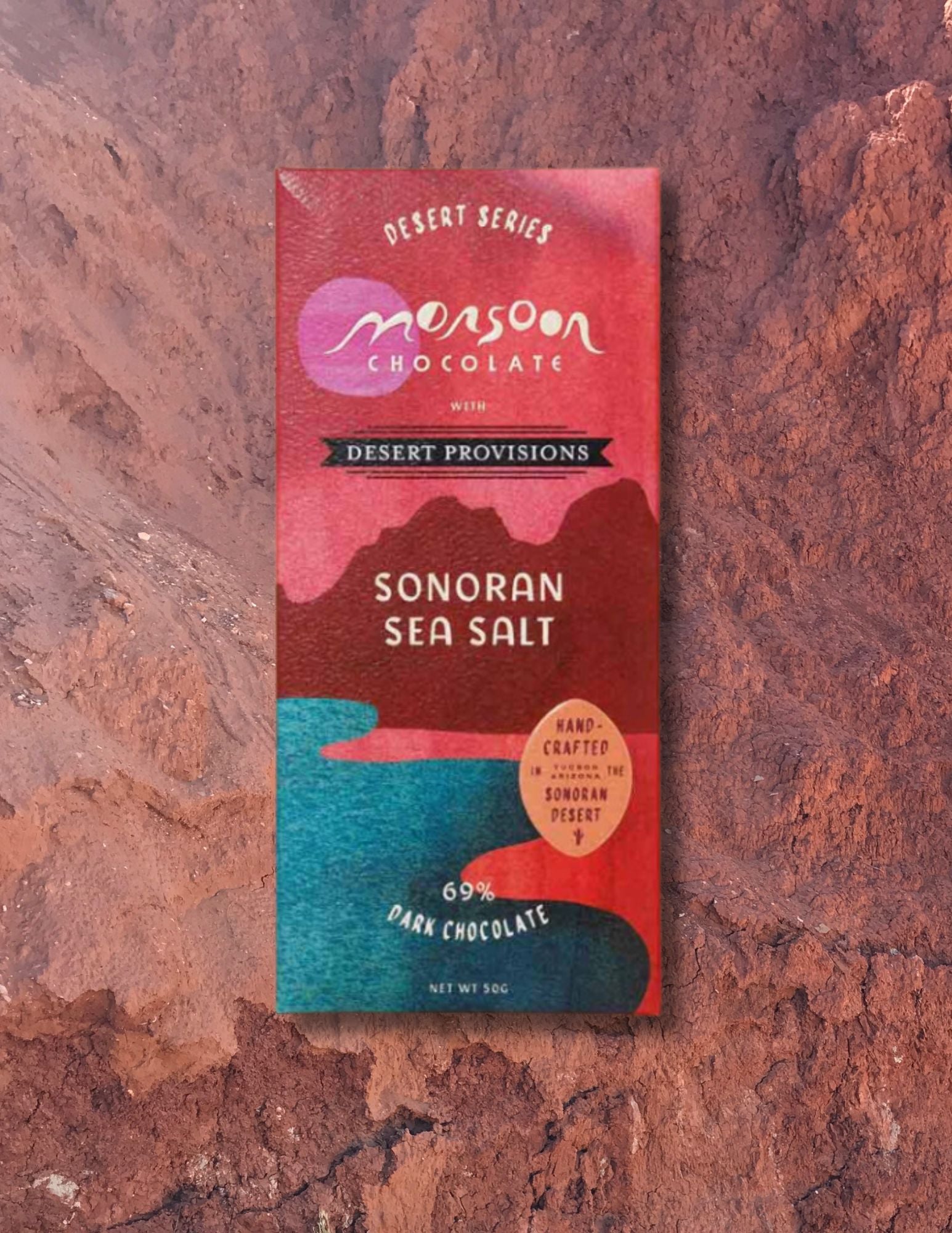 Monsoon Chocolate Sonoran Sea Salt 69% Dark Chocolate, 50g