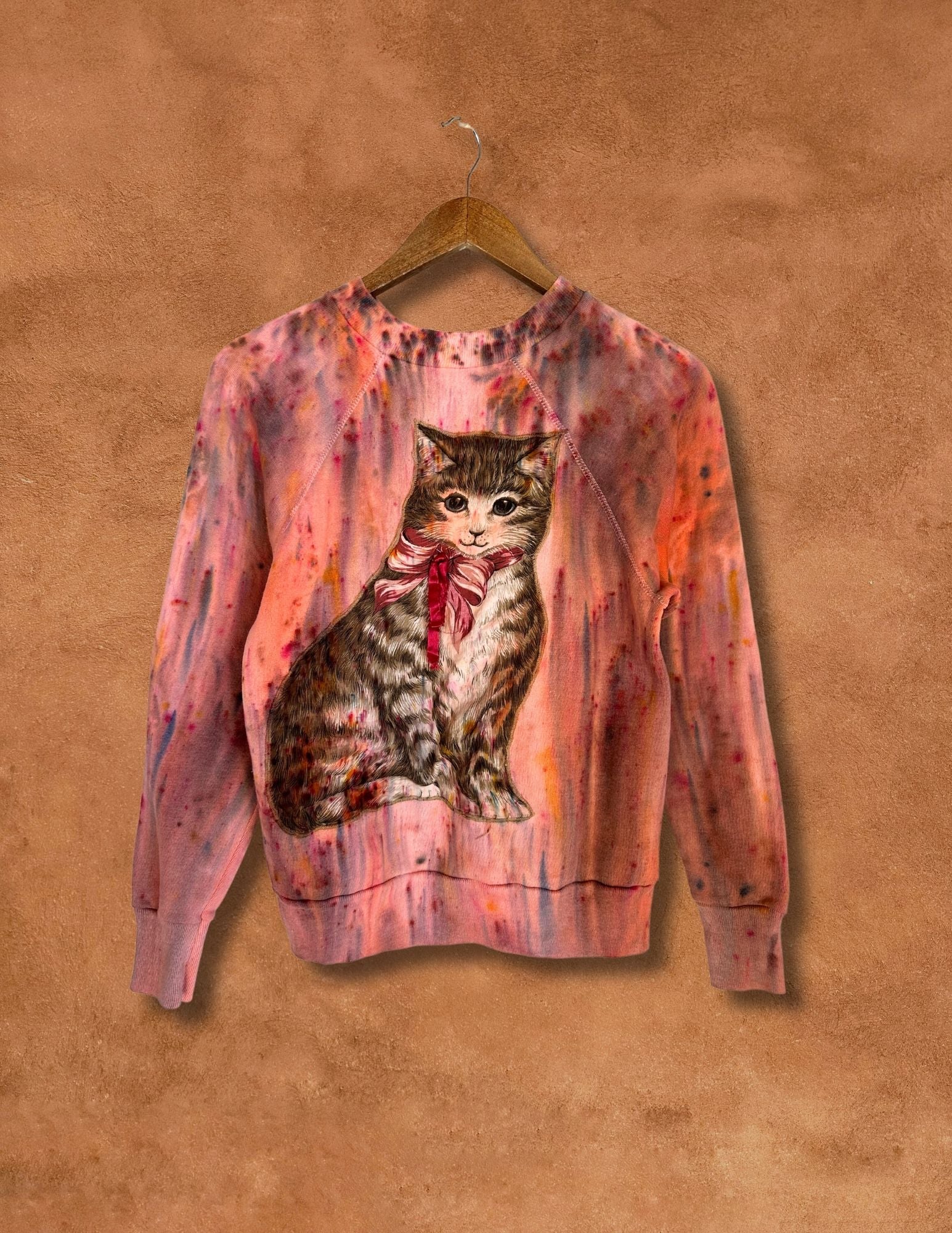 CAT LADY Upcycled Vintage 80s Cat Sweatshirt