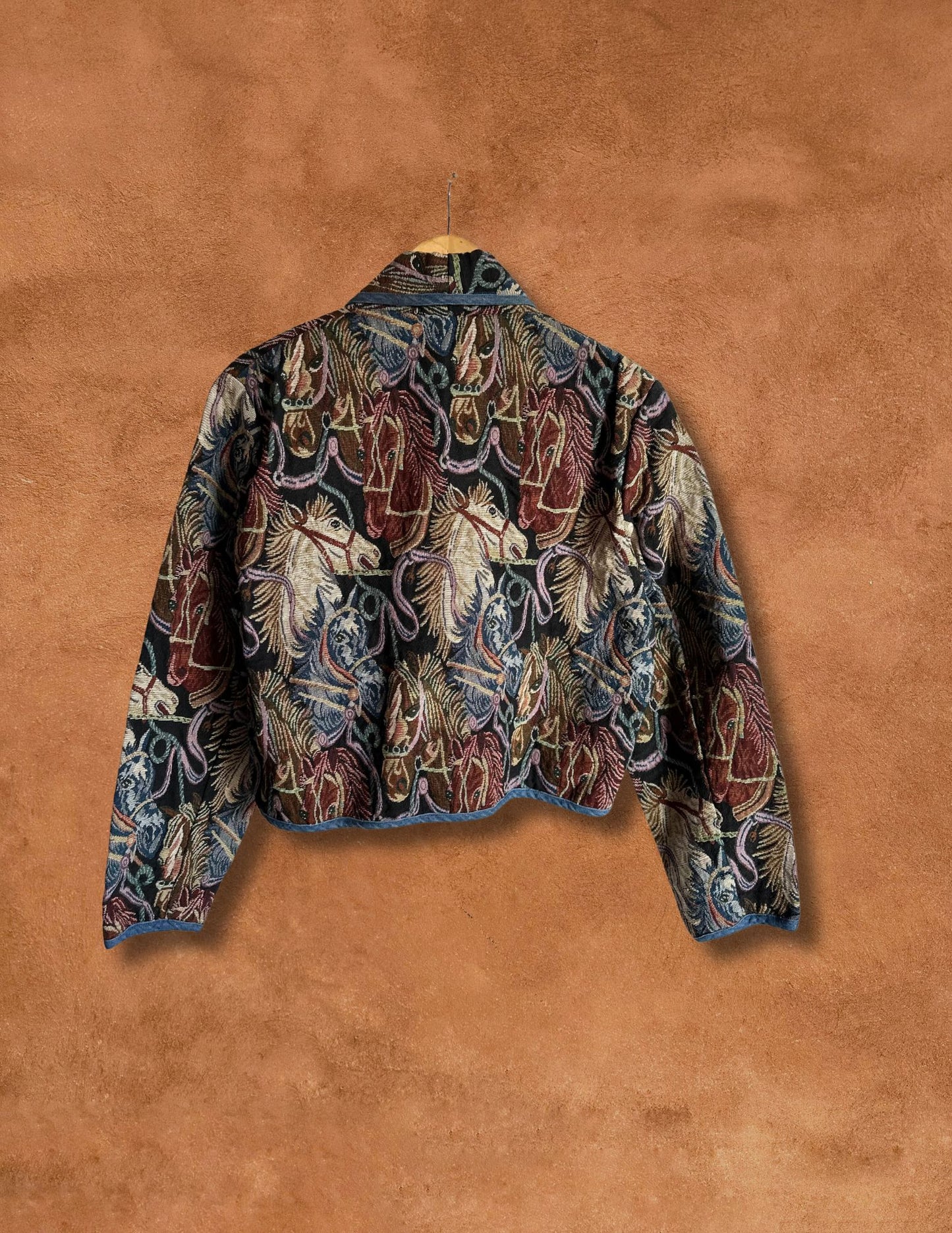 VINTAGE 80S TAPESTRY HORSE JACKET