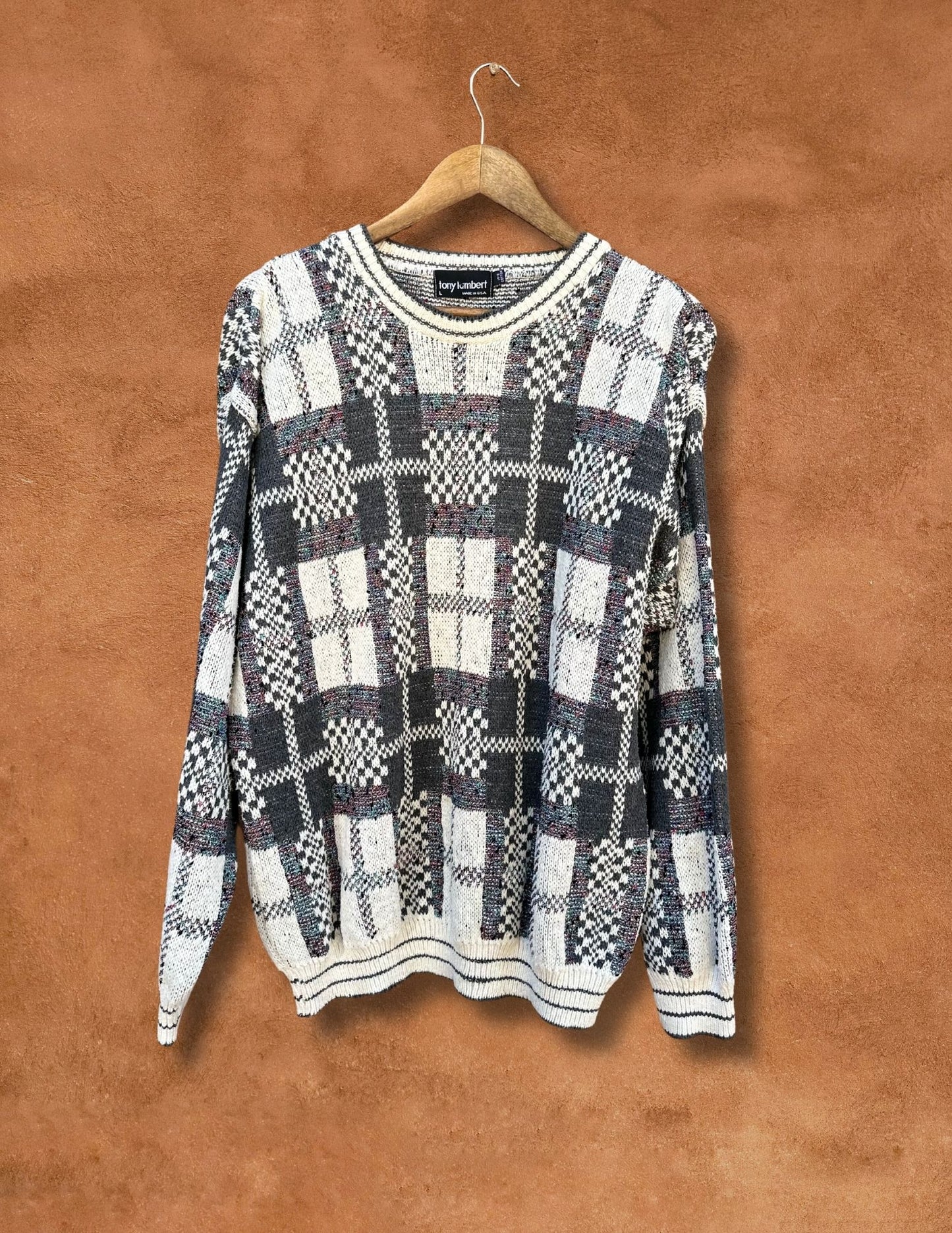 Vintage 80s Plaid Sweater