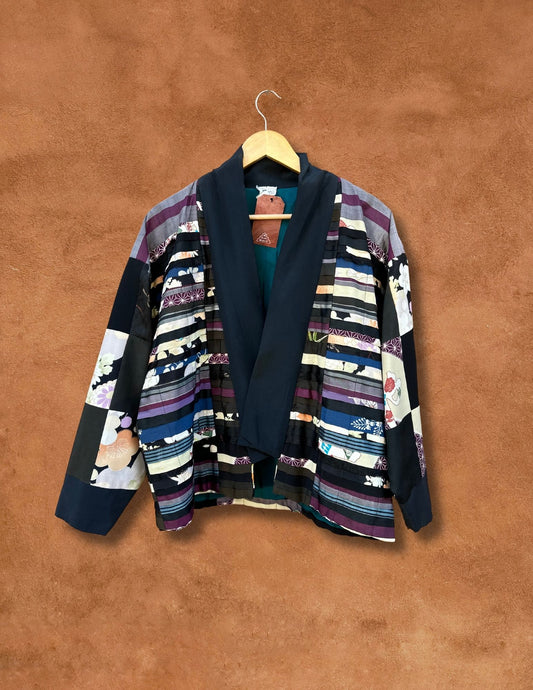 Vintage 80s Laise Adzer Patchwork Wrap Jacket