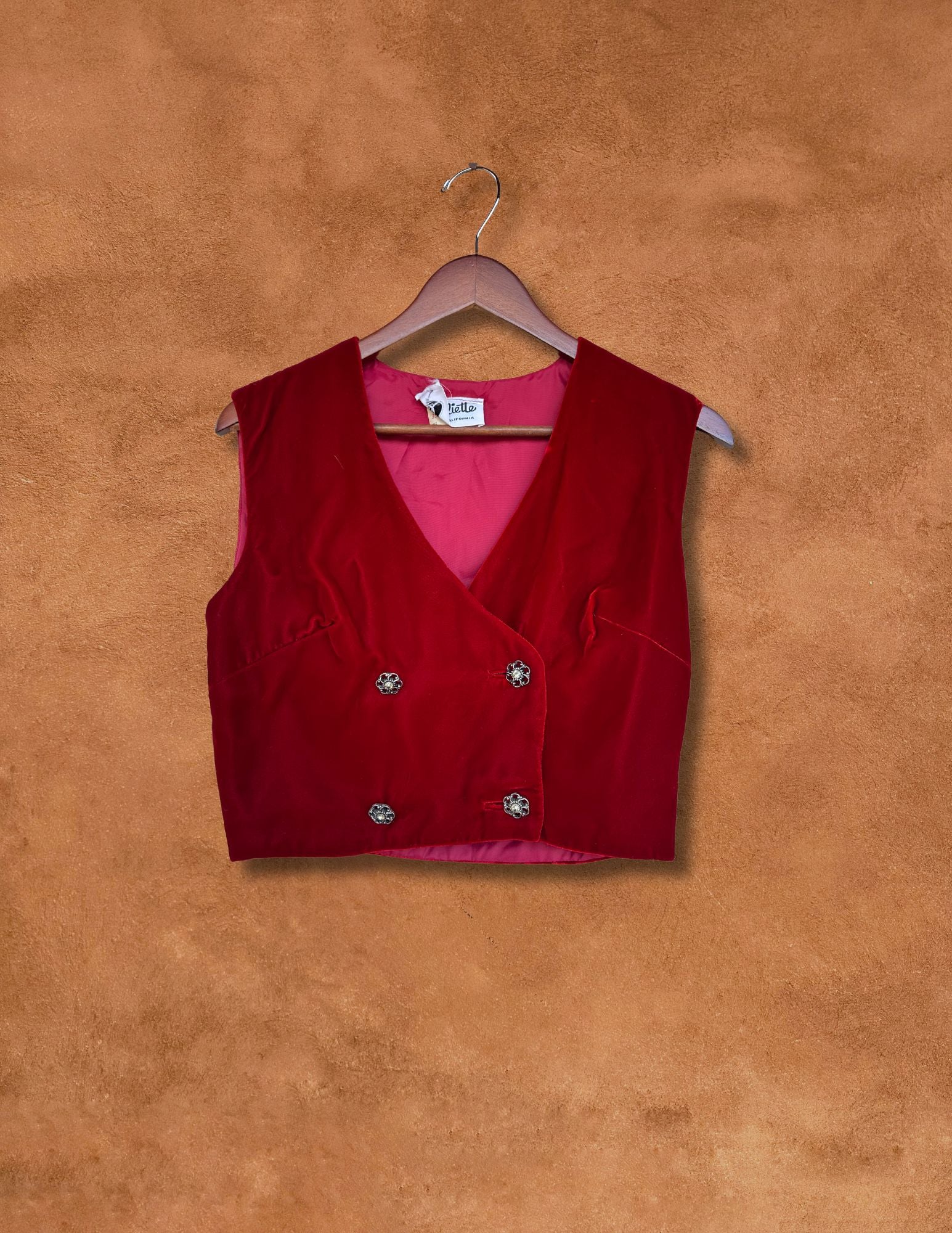 Vintage 60s Velvet Crop Vest