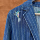 Upcycled Vintage Denim 80s Pinstripe (Dá’itii’hi’) Jacket Handpainted by Emily Jacket