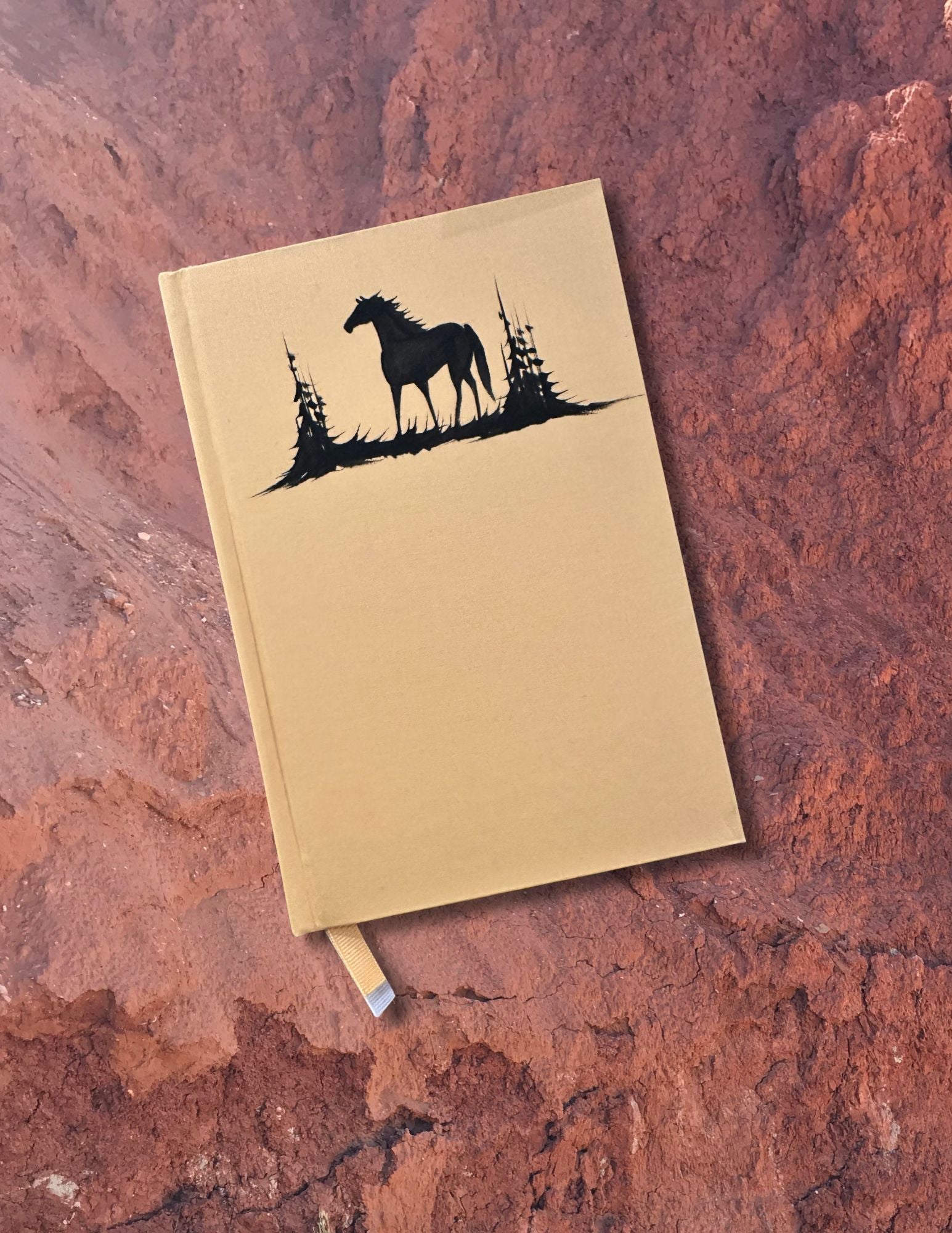 Hand Painted Horse Essential Linen Journal by Diné Artist Emily Jacket -Butternut