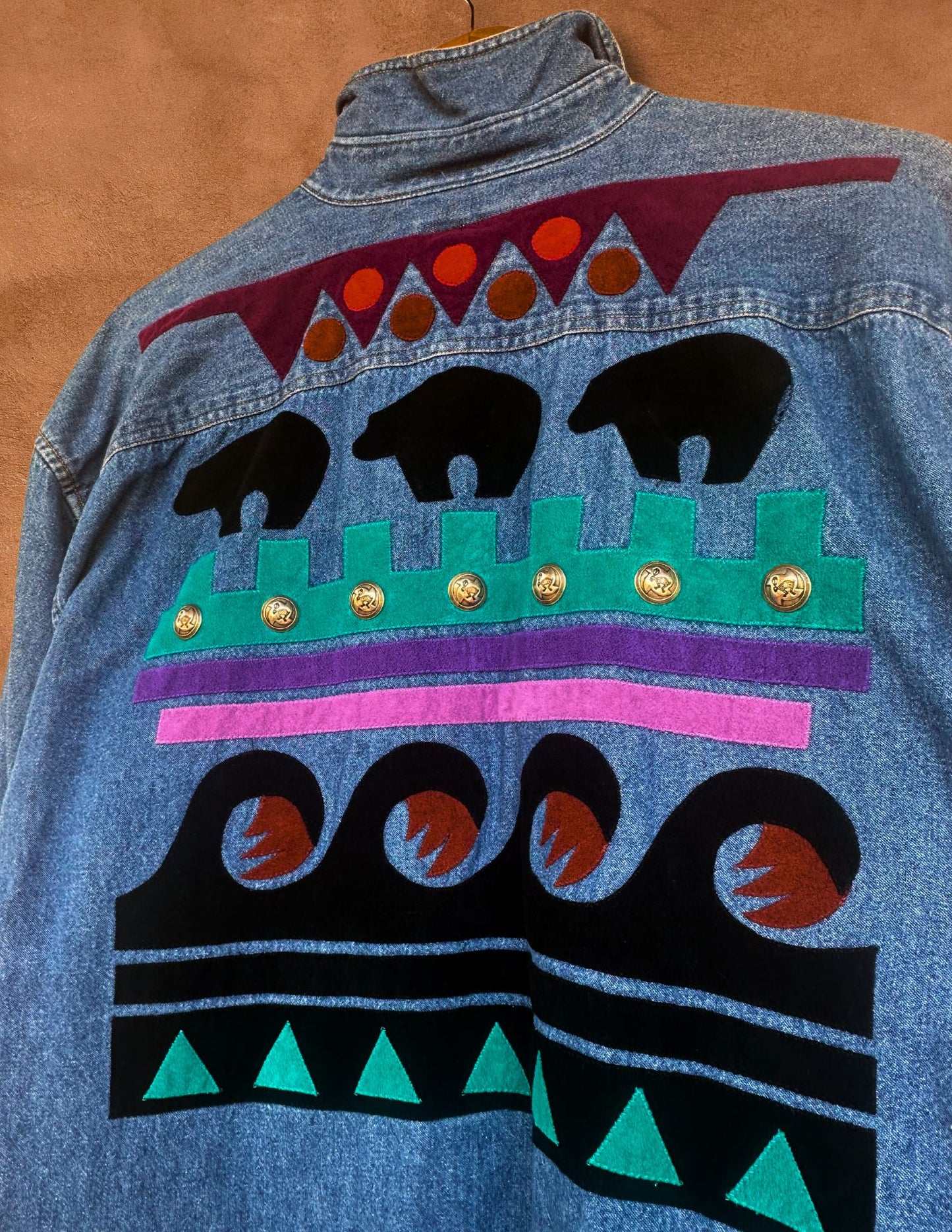 Vintage 80s Southwest Denim Shirt Jacket