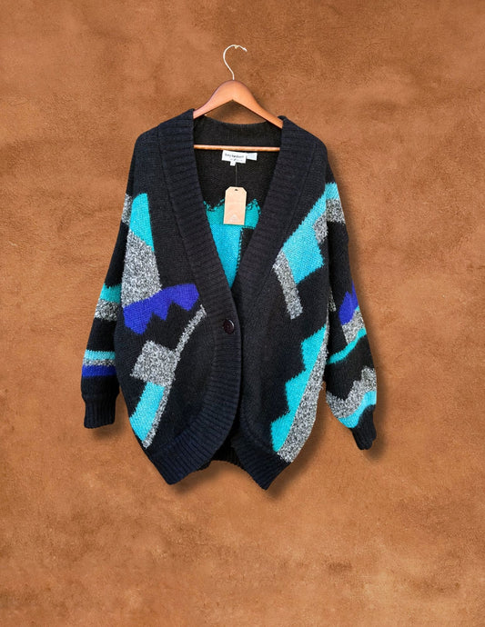 Vintage 80s Geo Dolman Cardigan