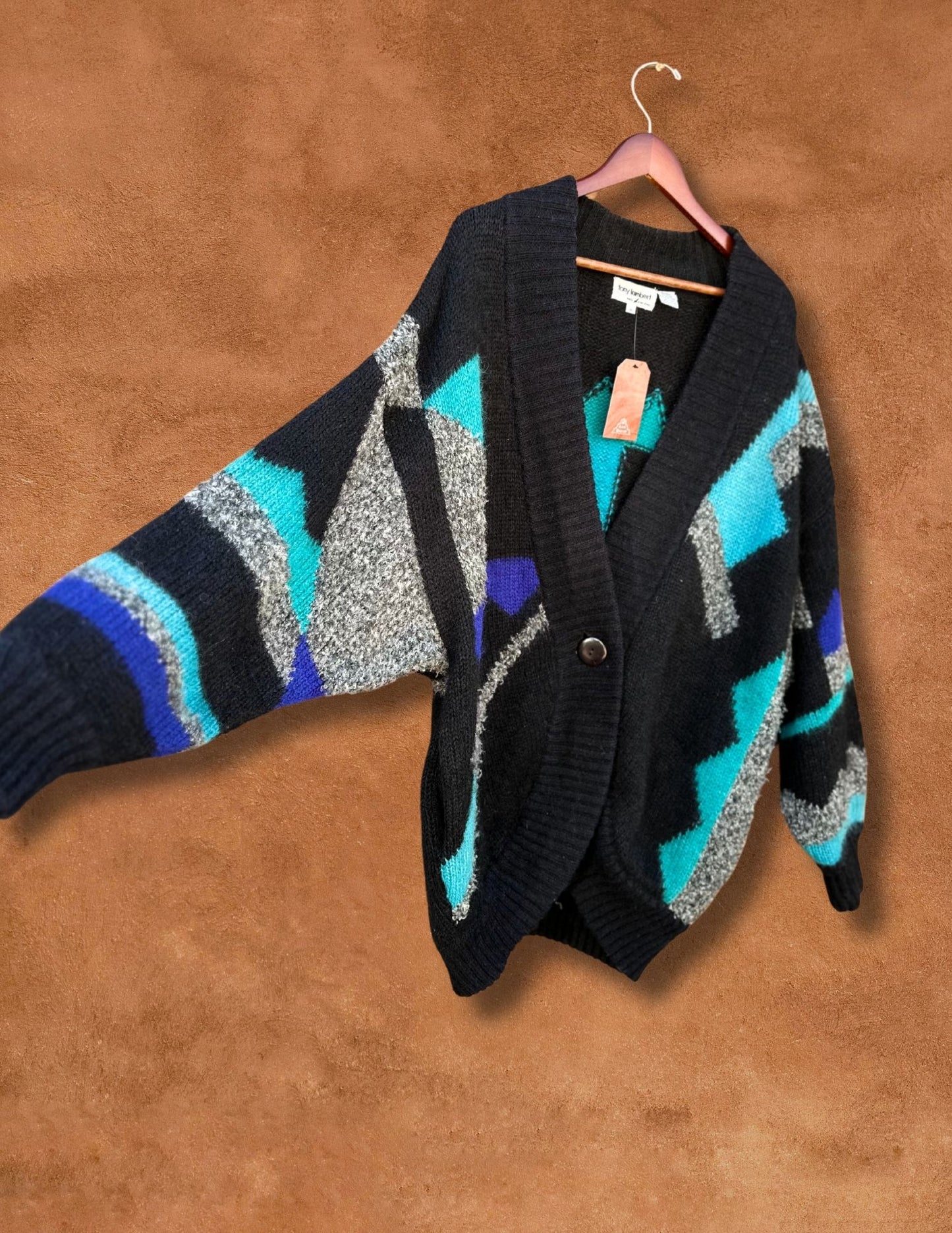 Vintage 80's Geometric Dolman Cocoon Sweater