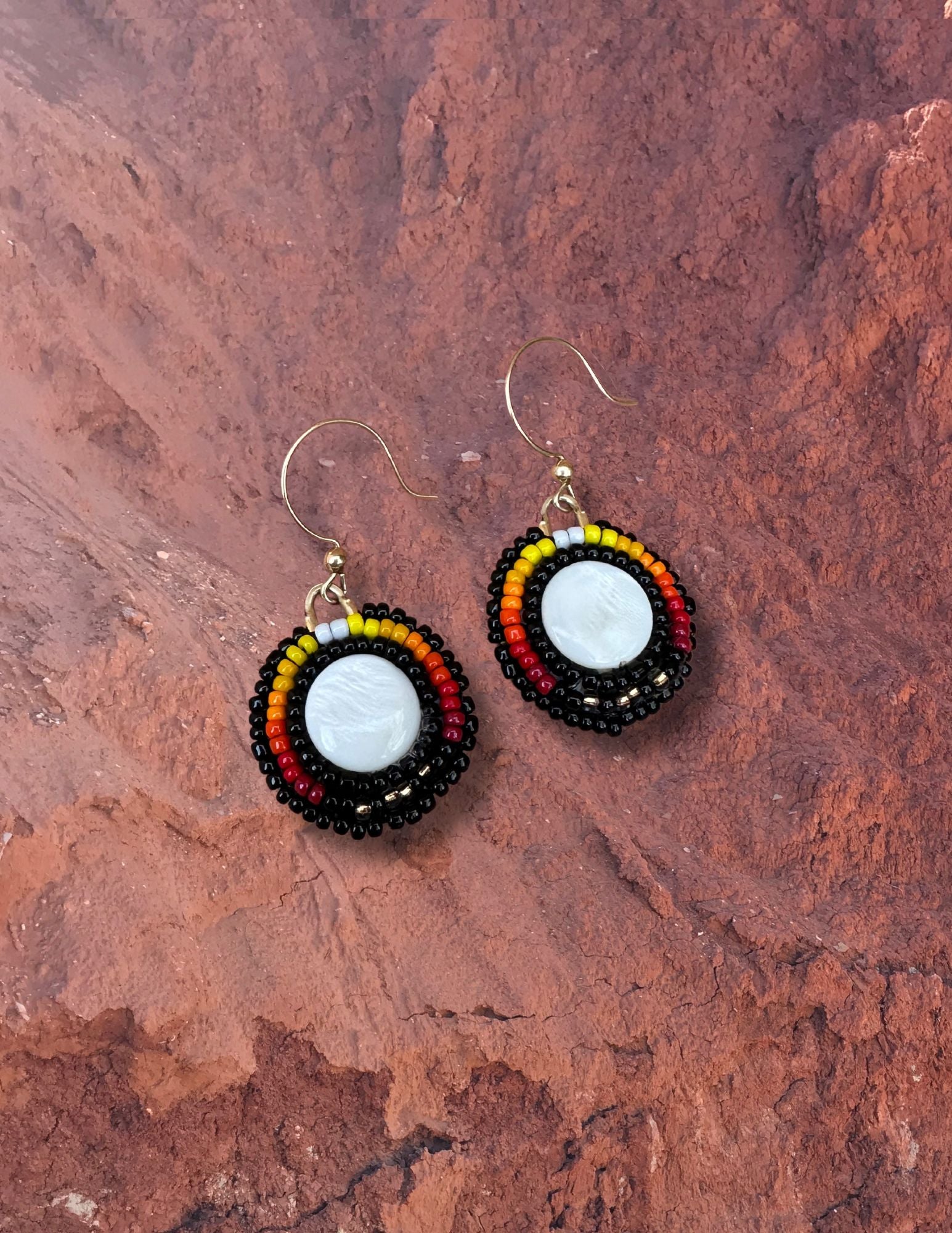 Mini Fire and Ice Beaded Earrings by Nicholas Pope