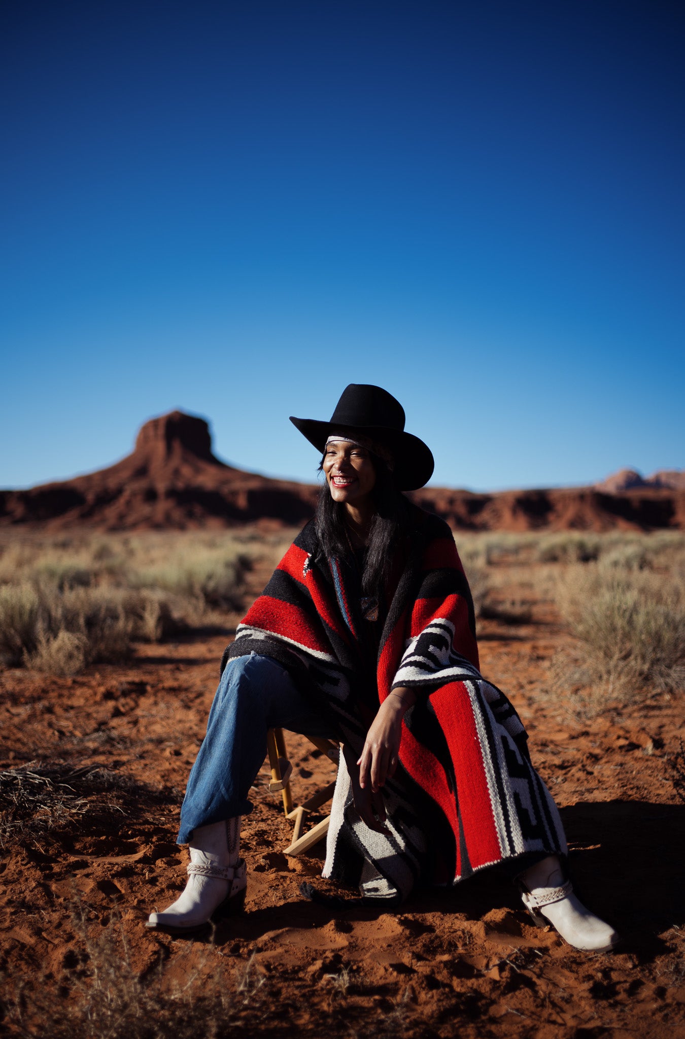 BAD MOON RISING PONCHO by Diné Artist Zefren-M