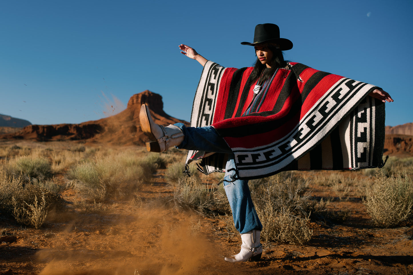 BAD MOON RISING PONCHO by Diné Artist Zefren-M