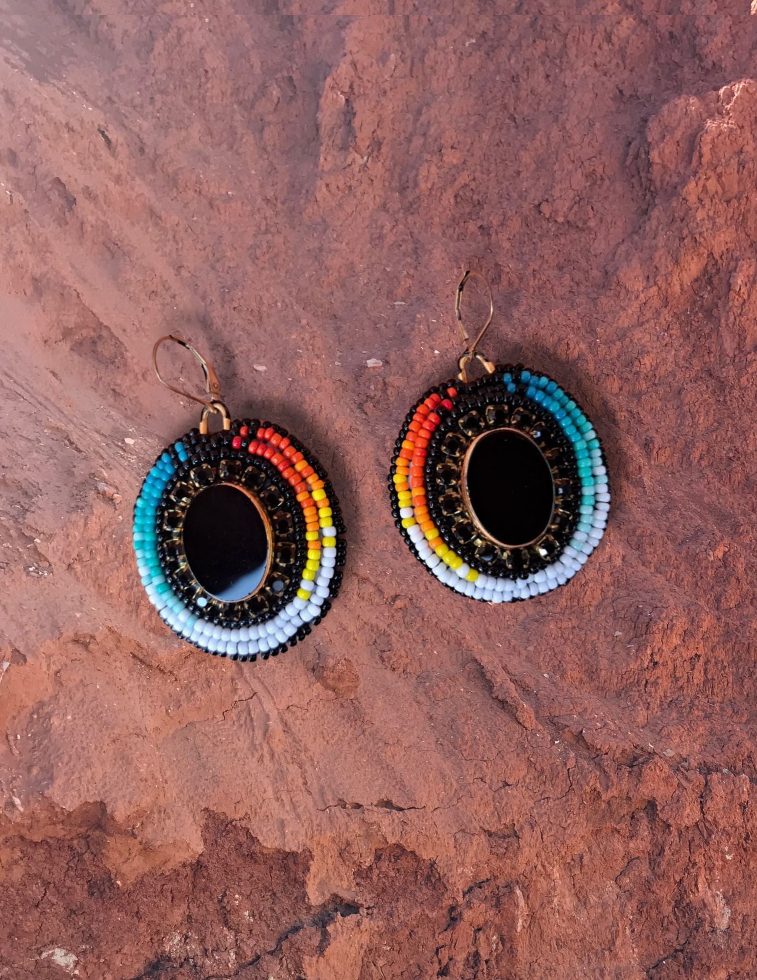 Fire and Ice Beaded Earrings by Nicholas Pope