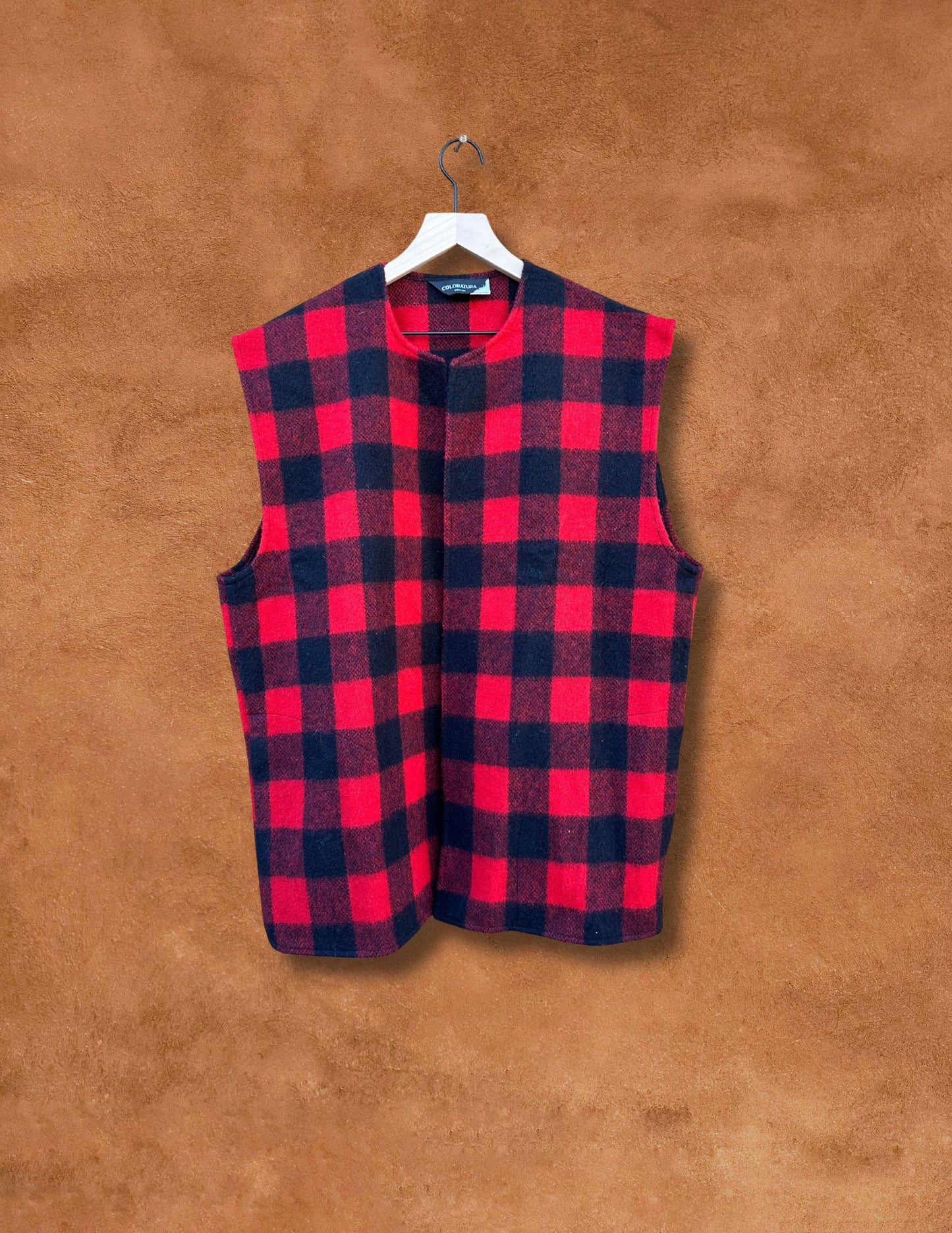 Vintage 80s Blanket Plaid Vest