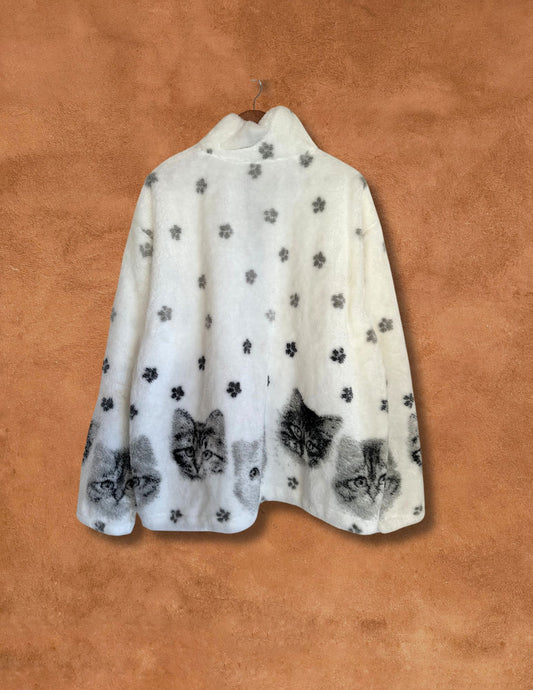 CAT LADY Vintage 80s Cat Polarfleece Jacket