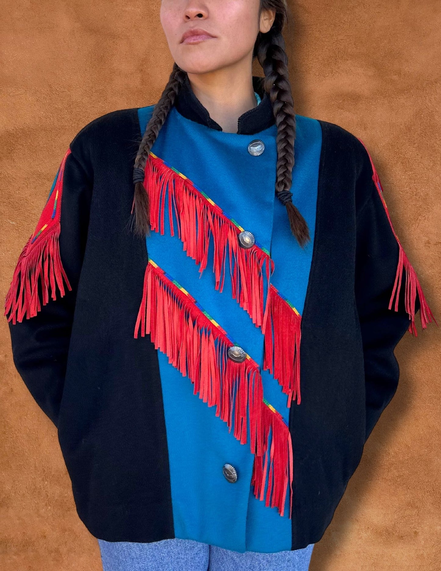 Vintage 80s Southwest Fringe Jacket