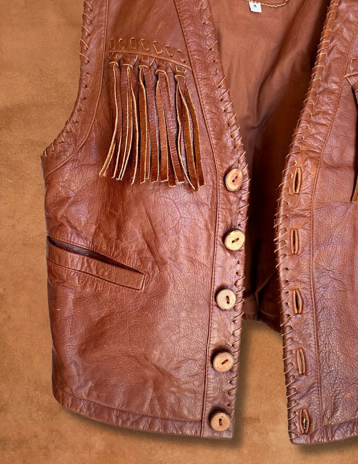 Vintage 70s Leather Vest